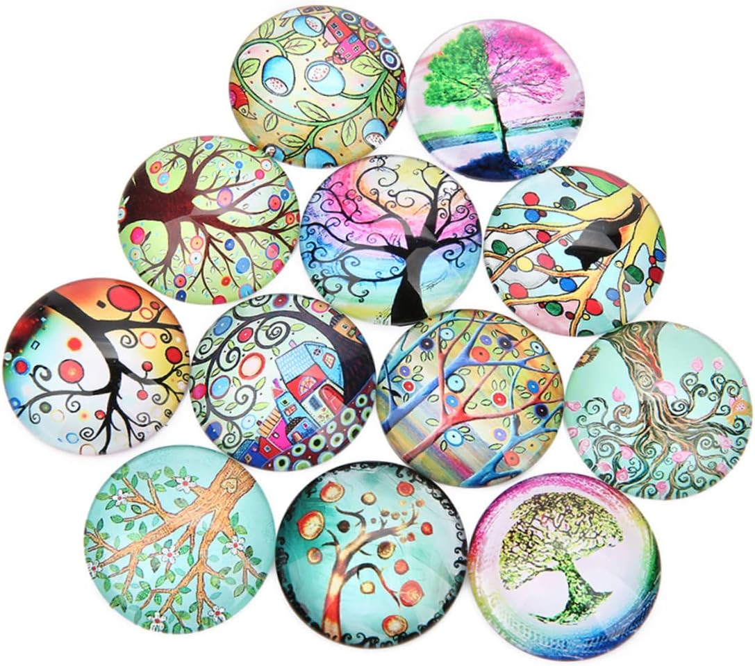 EXCEART 40 cuentas decorativas planas de vidrio Vitroleros para mini cúpula de cristal, joyería de piedras preciosas DIY, material de joyería, gemas