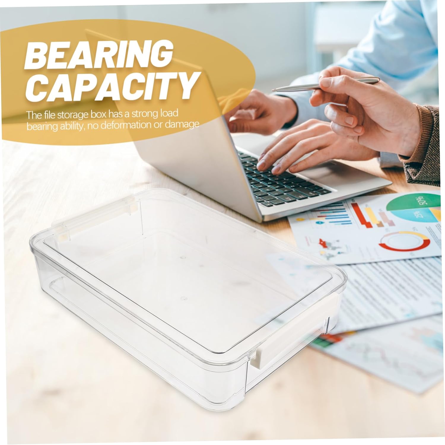 MAGICLULU Caja de plástico Contenedores de almacenamiento de fotos Contenedores de documentos para organizar documentos, organizador de documentos,