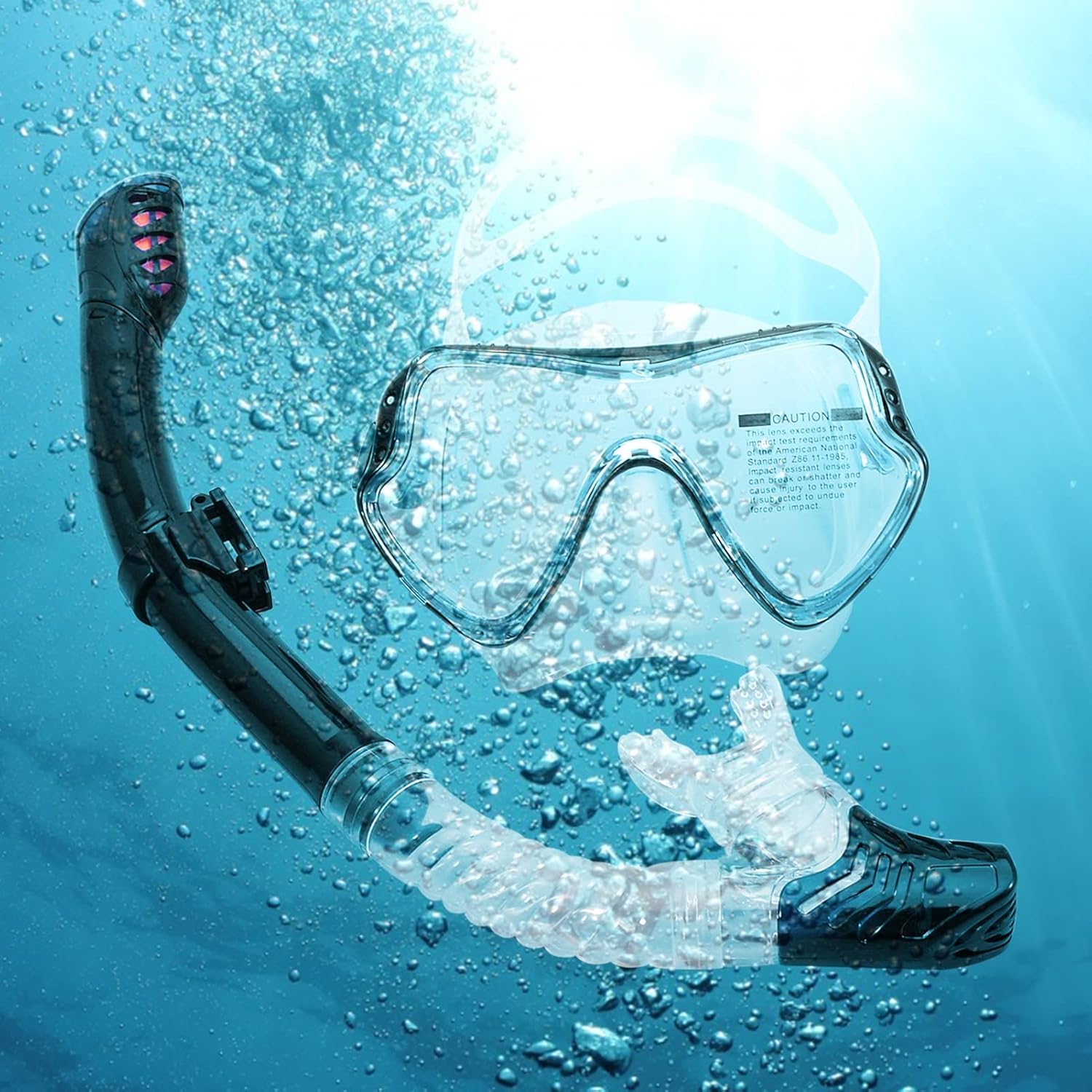 Diving Glasses, Professional Silicone Breath Separation Diving Goggles, Clear Wide Vision, Professional Swim Goggles for Adults, Men, Women and Kids