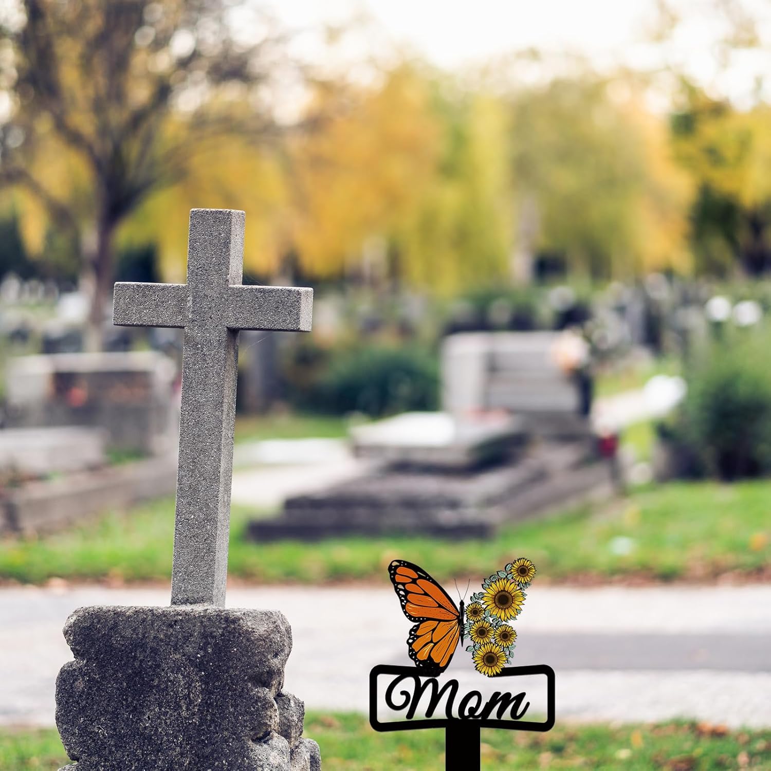 Estacas conmemorativas para mamá, decoraciones de tumbas para cementerio, placa de metal para tumba, marcadores de estaca, placas conmemorativas,
