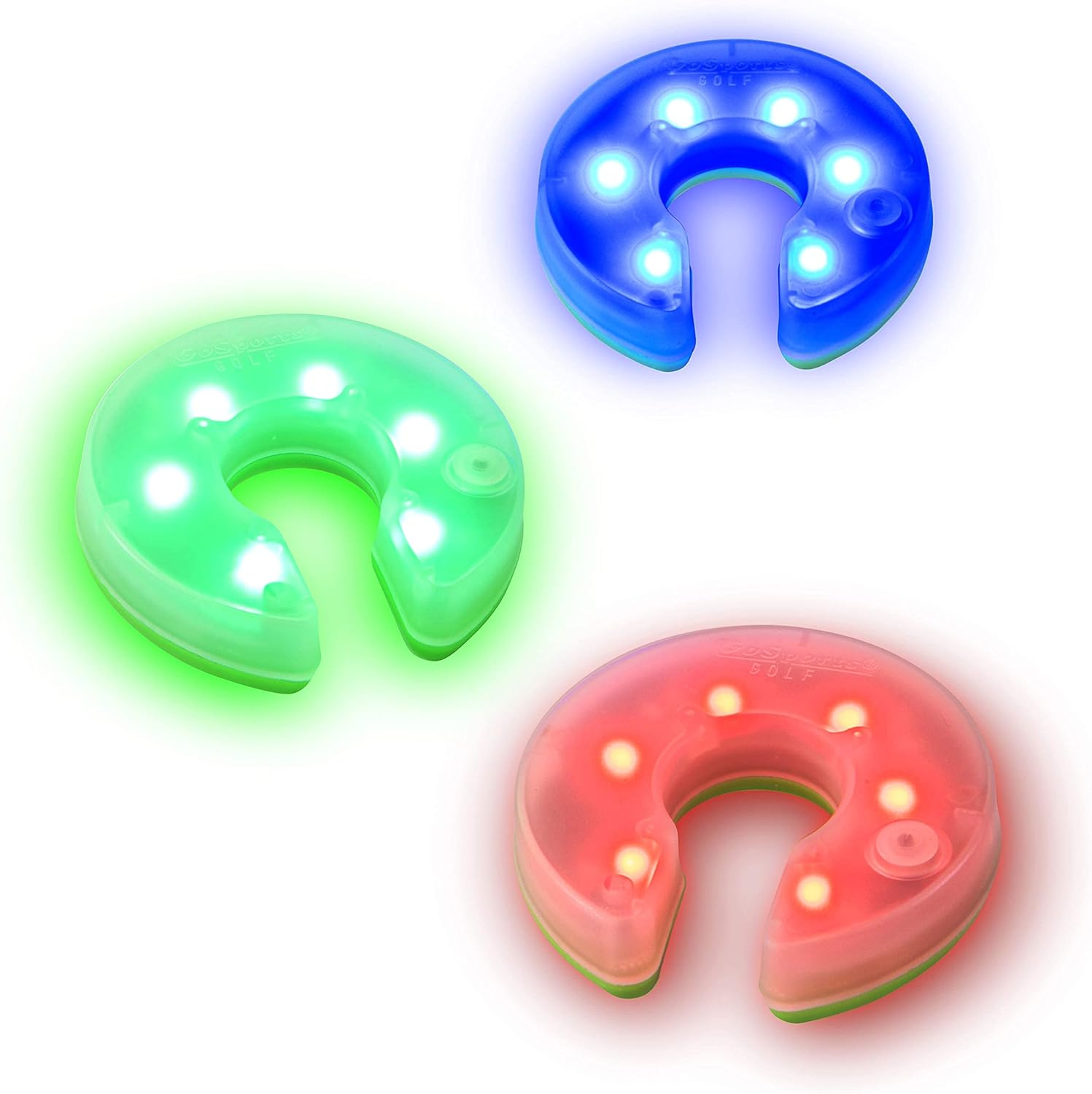 GoSports Paquete de 3 luces de agujero de golf iluminadas, ideales para jugar golf con poca luz, práctica de putting, práctica de astillado y más