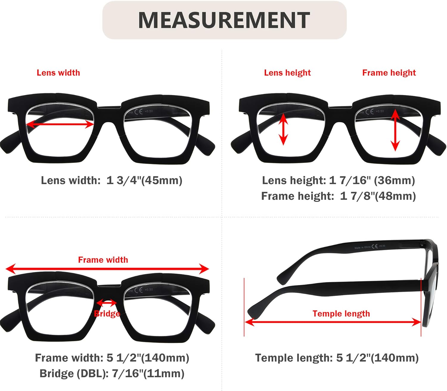 Eyekepper Gafas De Lectura Mujeres Gafas Con Estilo Lectores – Rojo +0.75