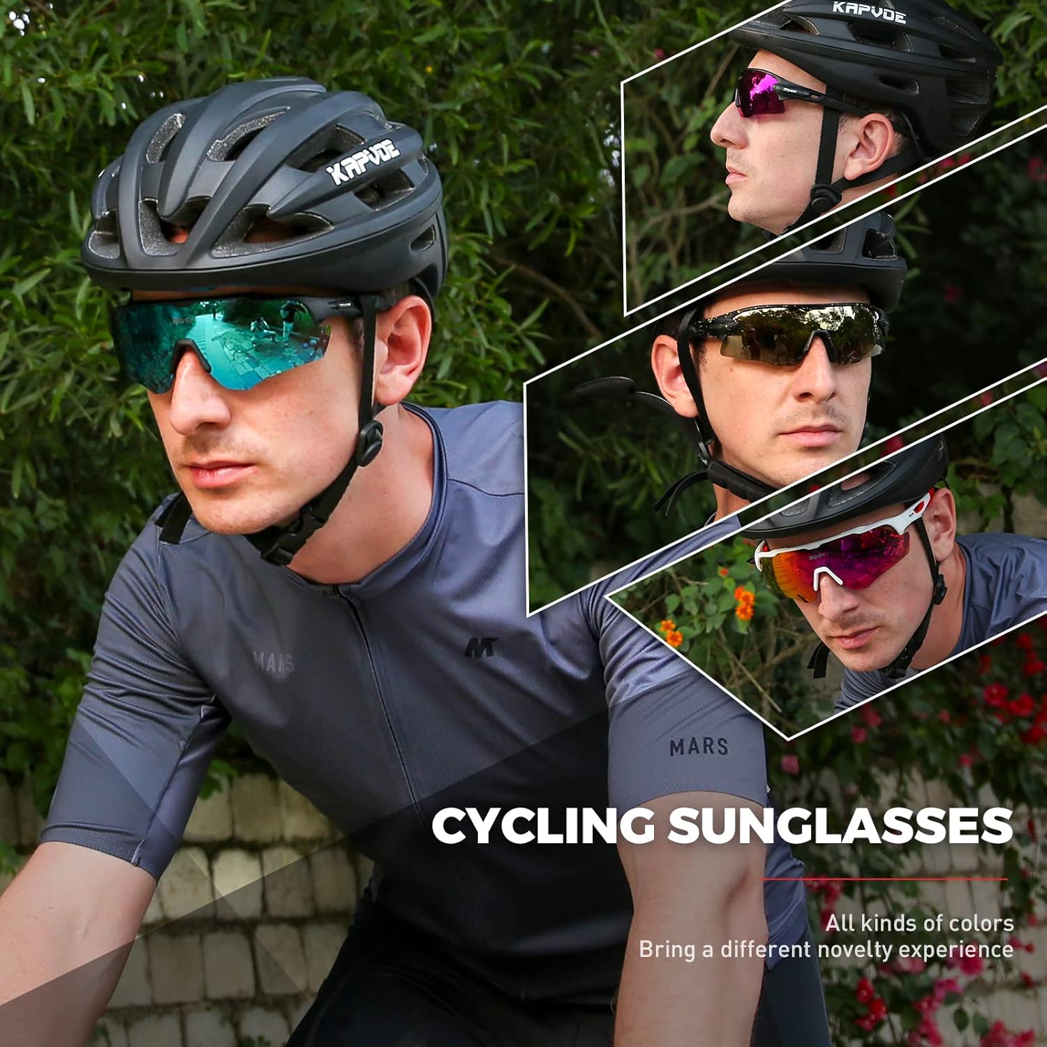 SCVCN Polarized Cycling Glasses Sports Sunglasses for Men Women UV400 bicycle MTB Mountain Bike Glass with 3 Lenses