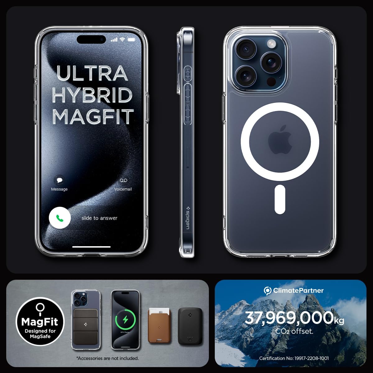 Spigen MagFit – Funda magnética ultra híbrida diseñada para iPhone 15 Pro Max, antiamarilleo protección de grado militar compatible con MagSafe
