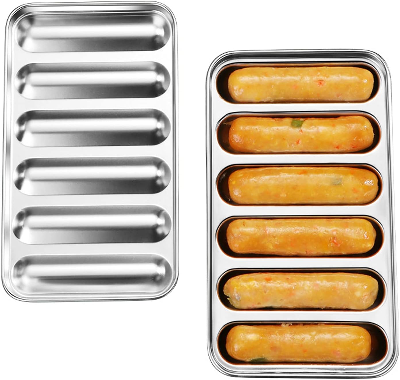 mumisuto Molde para salchichas, molde casero para perros calientes de acero inoxidable 304 con 6 cavidades, molde para salchichas, suplemento