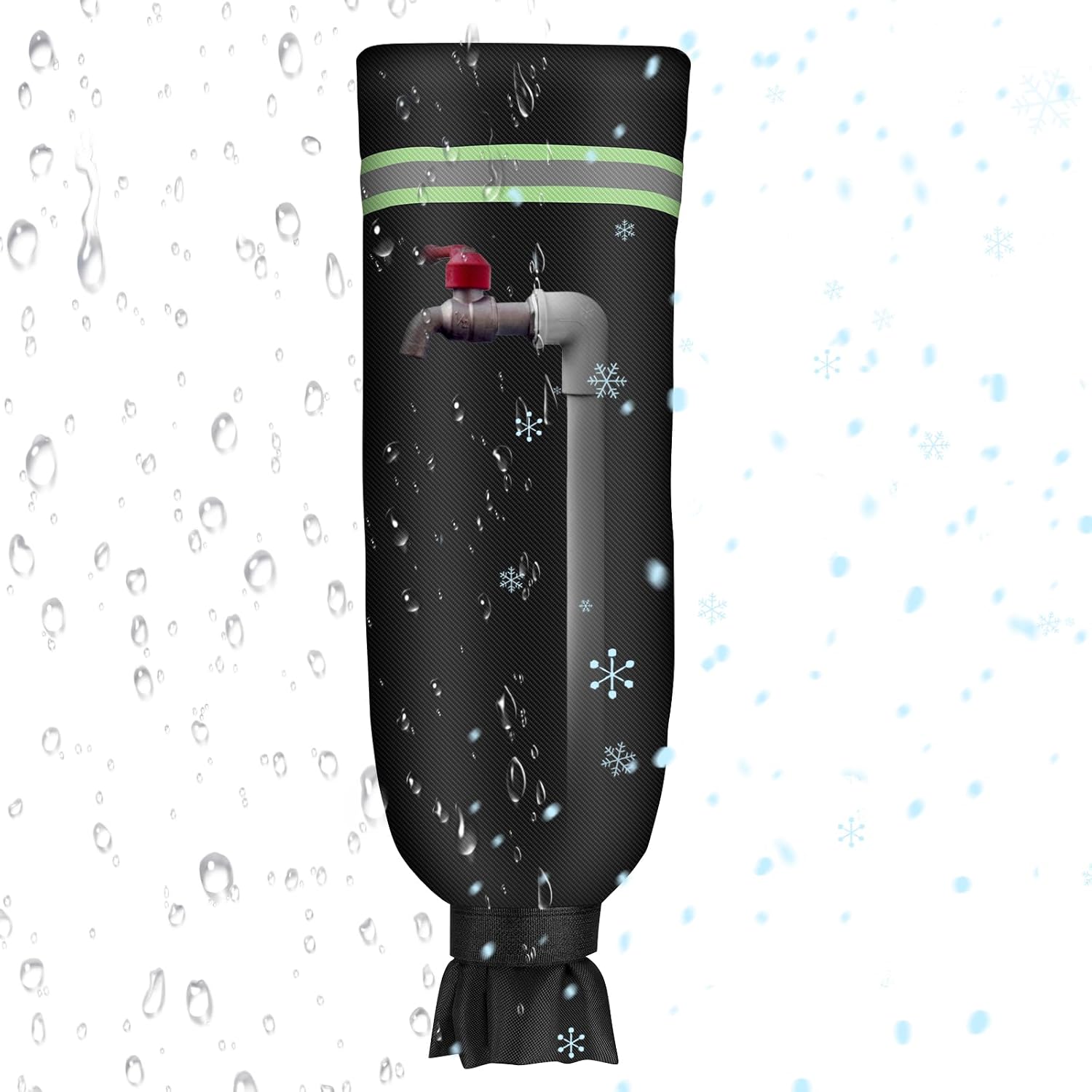 Fundas de grifo para exteriores para invierno, 25 pulgadas de largo x 13 pulgadas de ancho, protector de congelación aislado para boquillas de agua,