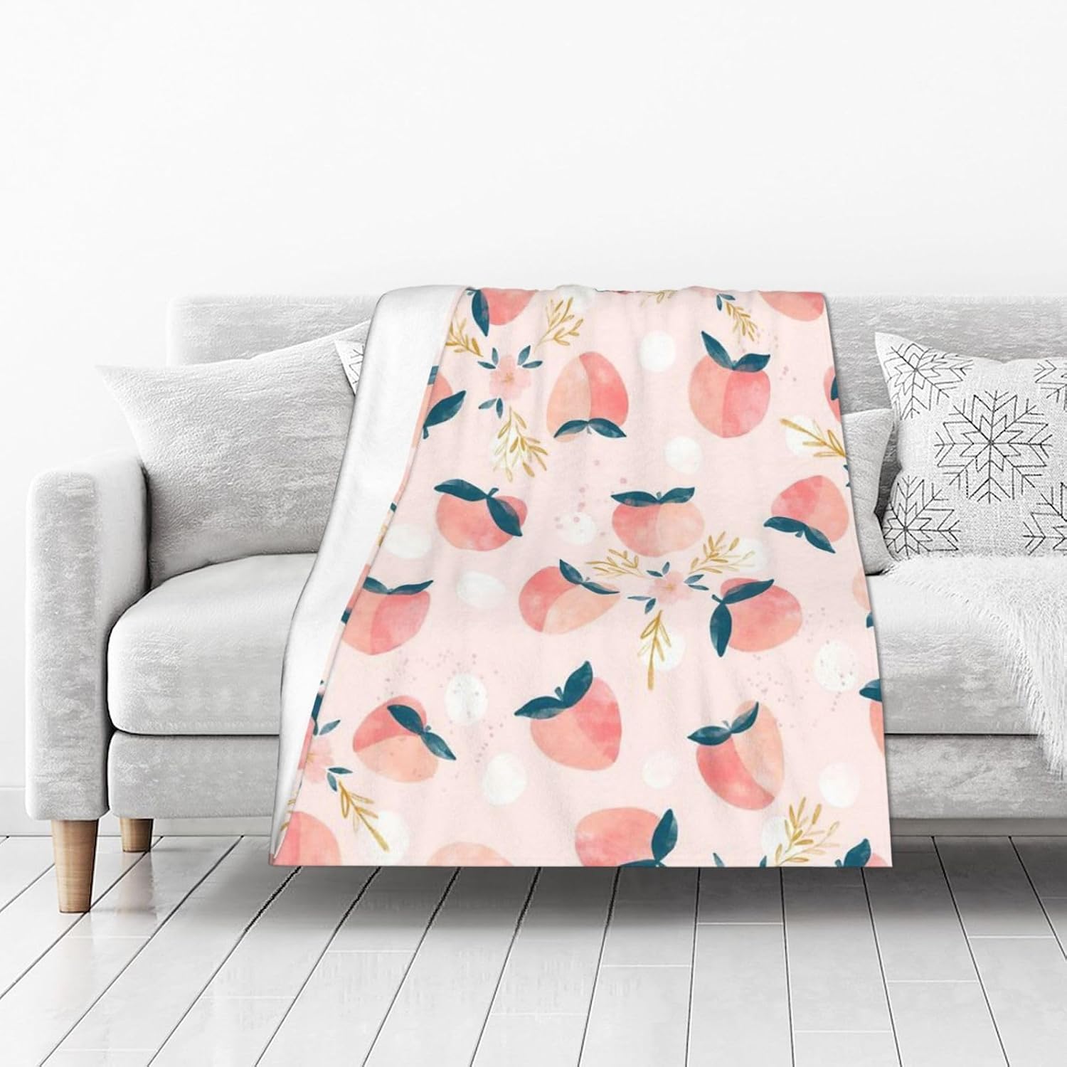 AFHYZY Manta de verano suave de color durazno para mujer, manta de forro polar lavable de viaje ligera para sofá, cama, sillón durante todas las