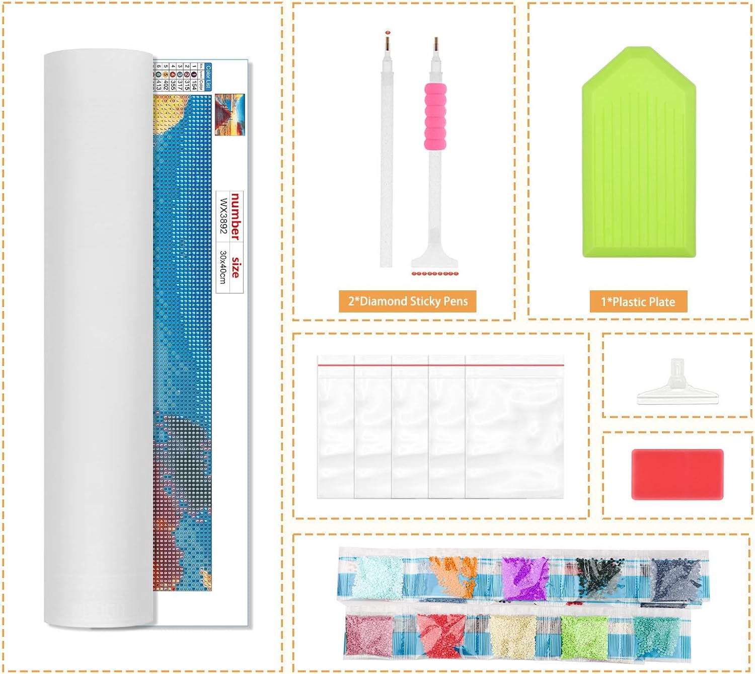 Lxmsja Ocean Bridge Pier – Kit de pintura de diamante para adultos, kits de arte de diamantes 5D DIY, paisaje completo taladro redondo, kits de