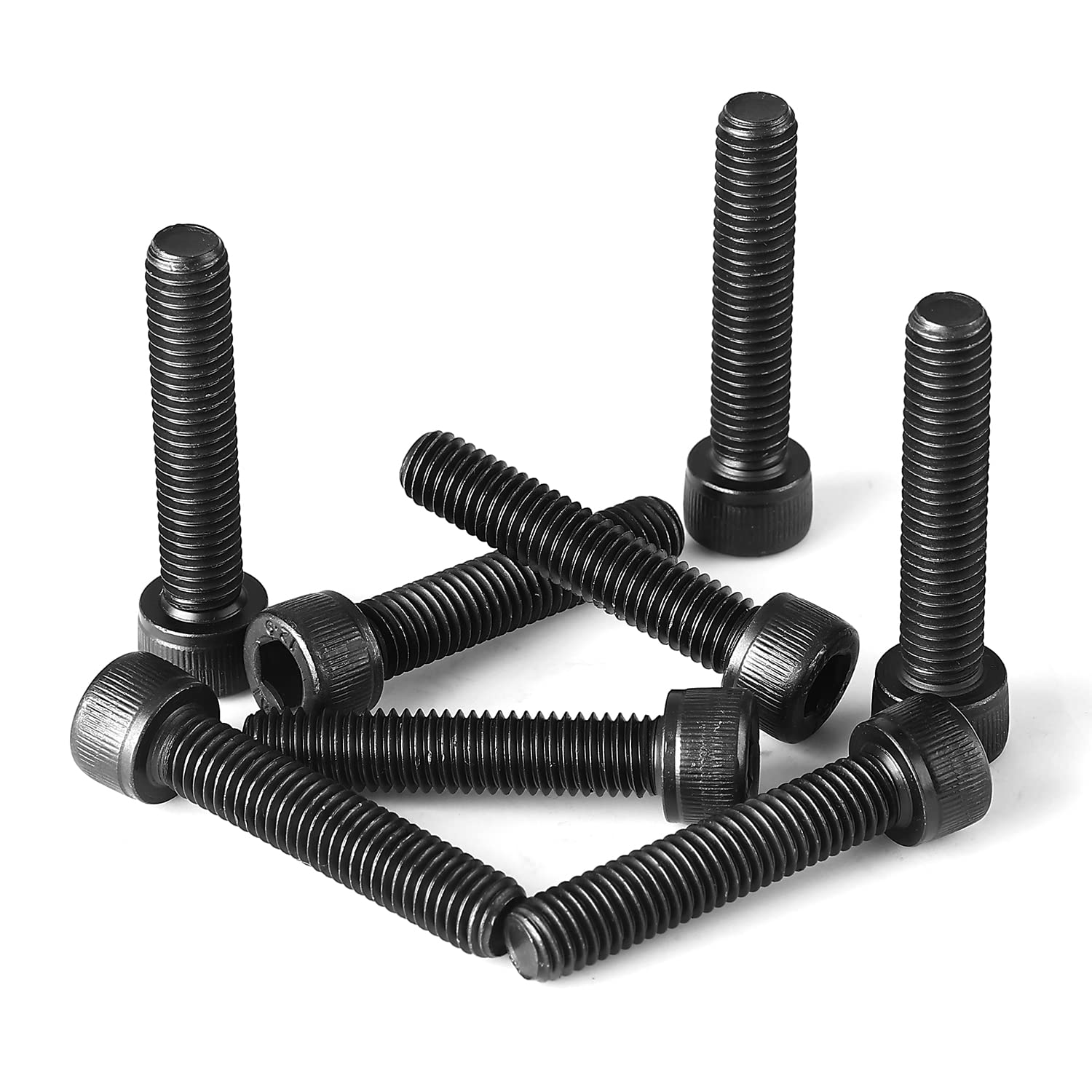 Tornillos de cabeza hexagonal M6-0.039 x 1.772 in, acero de aleación de grado 12.9, unidad hexagonal Allen métrica, acabado de óxido negro, 25