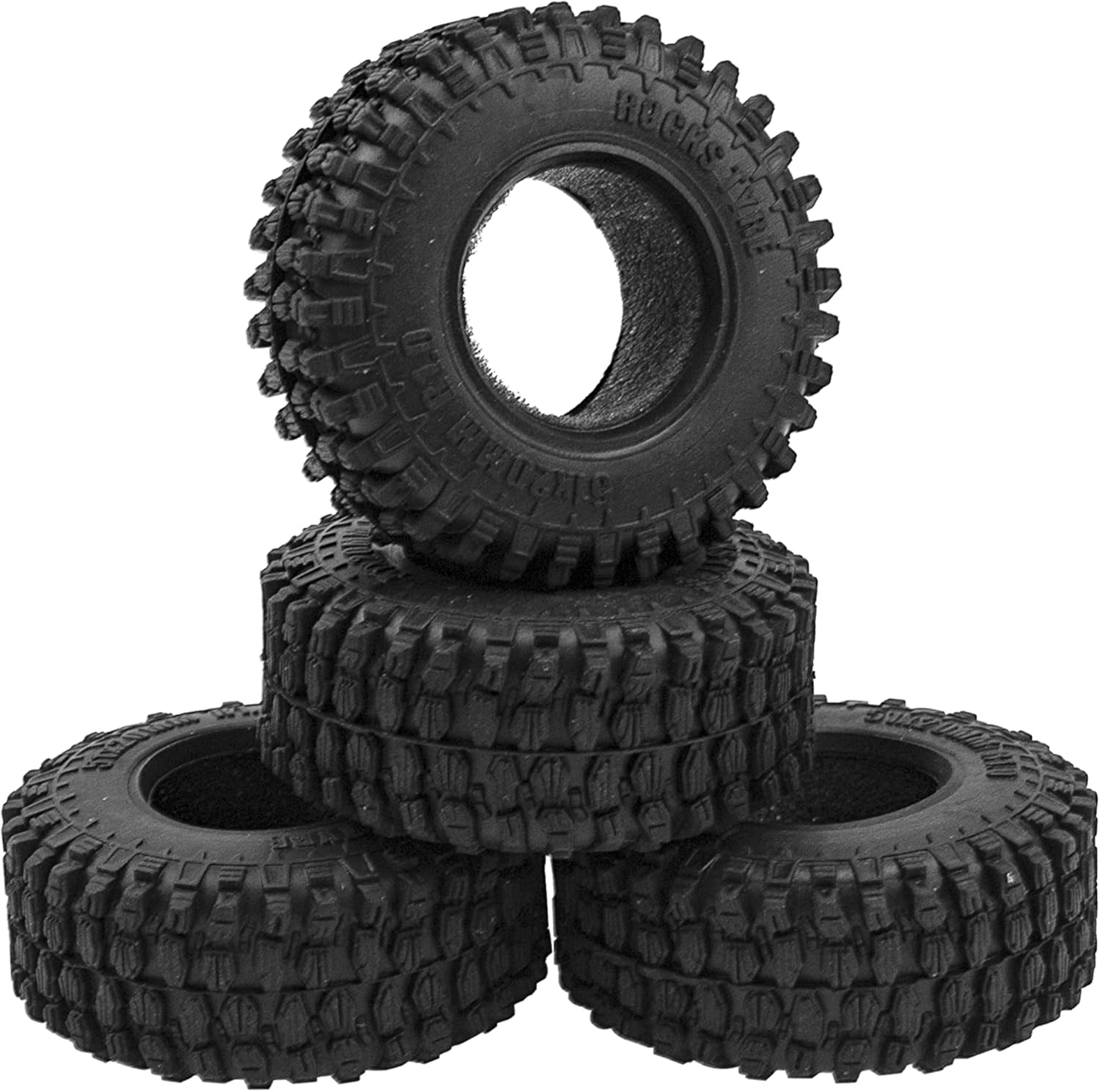 ShareGoo – 4 neumáticos de 1.0 pulgadas para rastreadores a control remoto, de 0.787 in de ancho, compatibles con Axial 124 SCX24 Gladiator Bronco