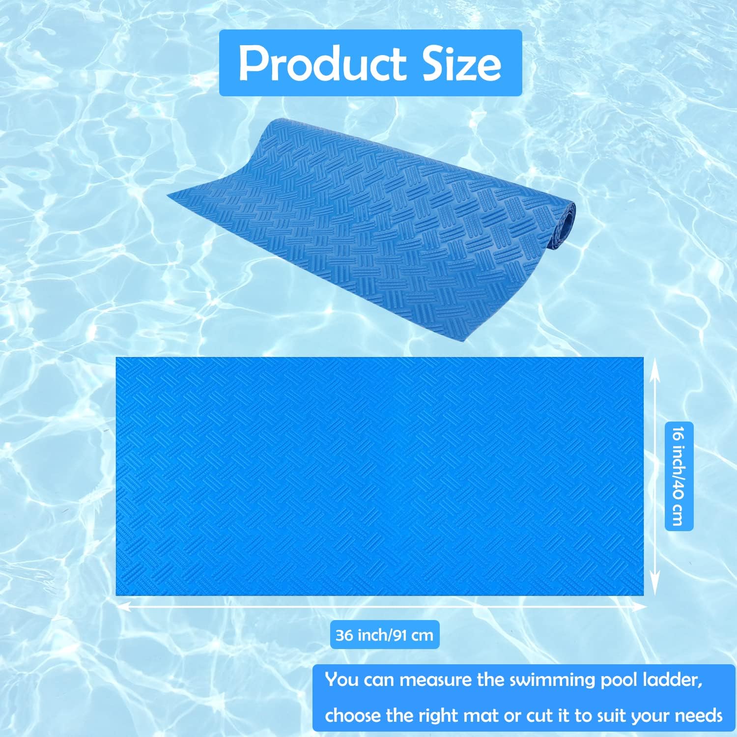 Tapete de escalera de piscina, tapete antideslizante protector de revestimiento de piscina, almohadilla de escalera de piscina para revestimiento de