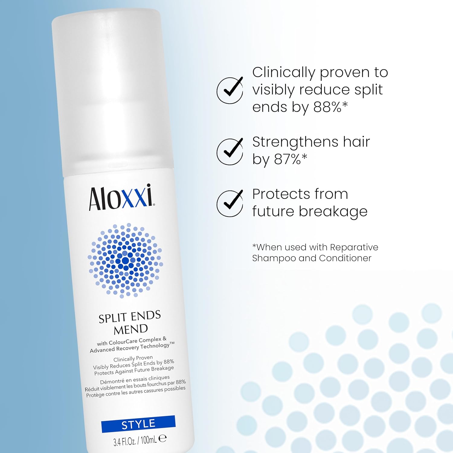 Aloxxi Las puntas abiertas reparan el cabello, 3.4 onzas