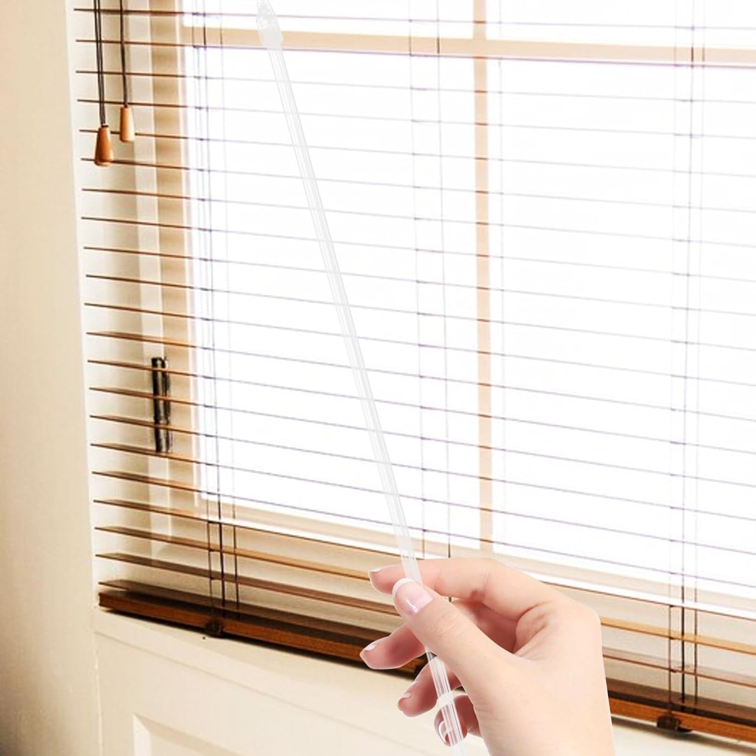 OSALADI Varita vertical ciega, varita ciega de fibra de vidrio, varillas de repuesto para persianas, varillas de inclinación ciega con gancho, mango