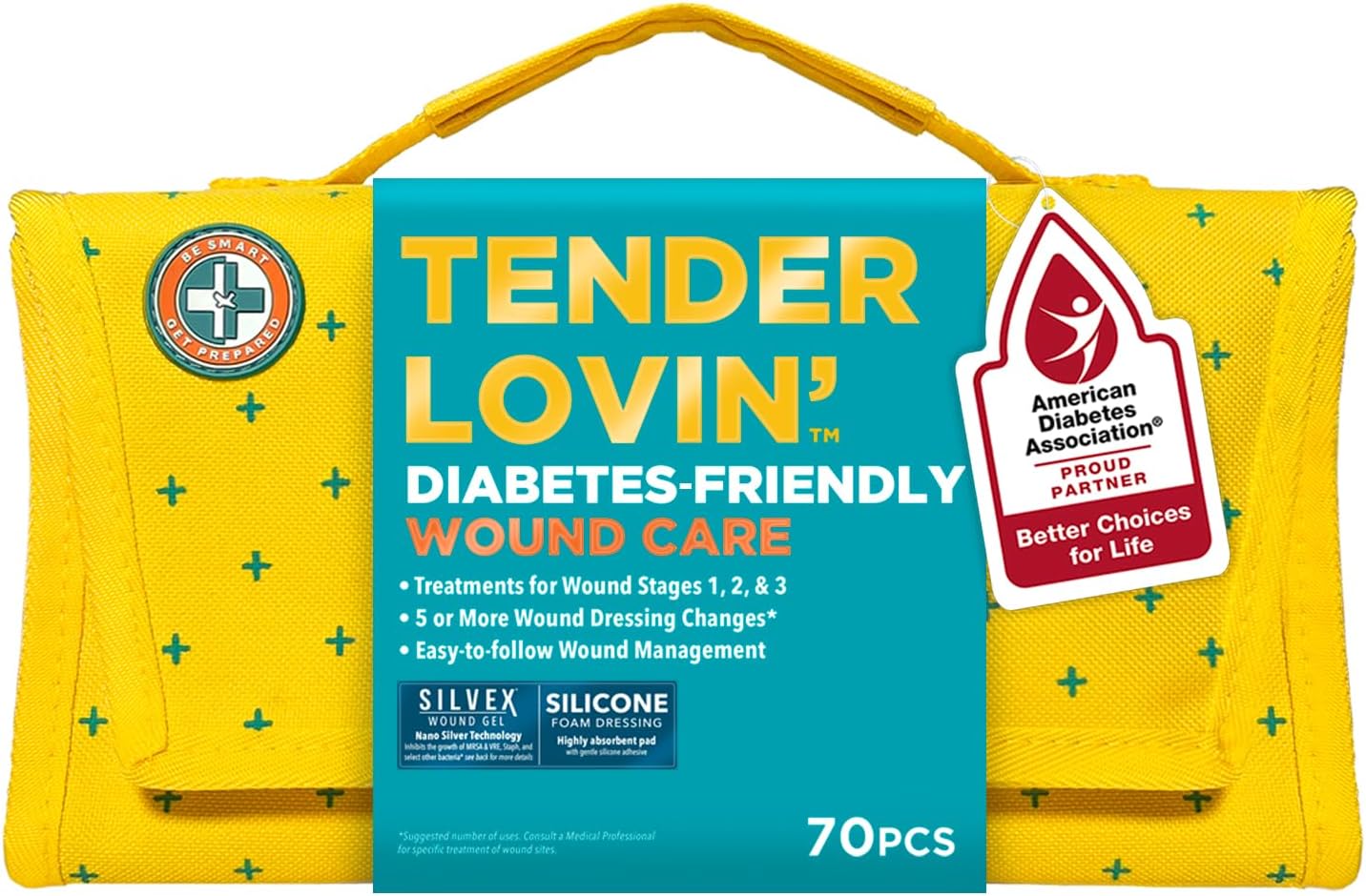 Tender Lovin’ Botiquín de primeros auxilios 70 piezas  Hogar, Viajes, Oficina, Instalaciones de Cuidado, Automóvil, Cuidado de Heridas Diabéticas.