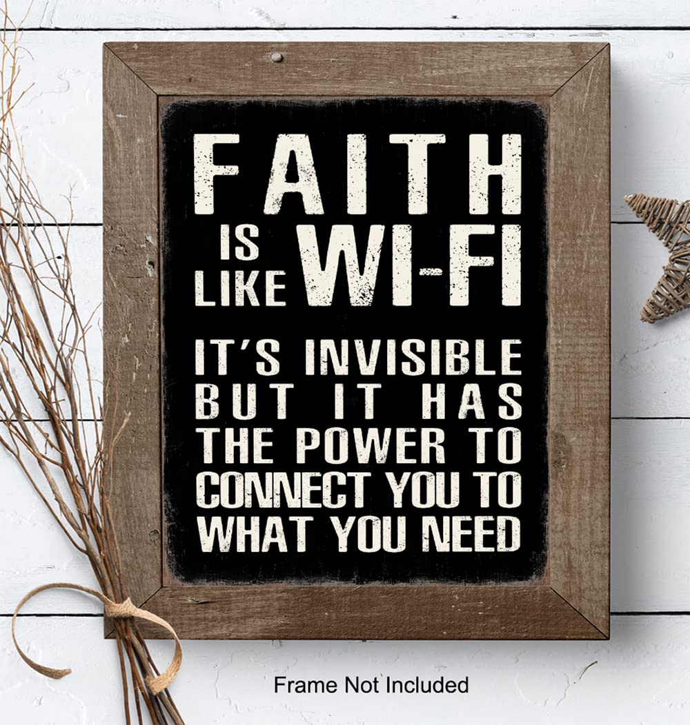 Religious Home Decor LARGE 11×14 – Inspiration Bible Verse Artwork – Religious Wall Decor for Men – Motivation Quotes – positive affirmation – Faith