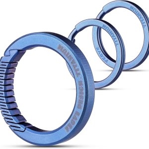 FEGVE Carabiner Keychain Clip with 2 Key Rings, Titanium Quick Release Keychain Small Carabiner Clip for Keys FEGVE Carabiner Keychain Clip with 2 Key Rings, Titanium Quick Release Keychain Small Carabiner Clip for Keys