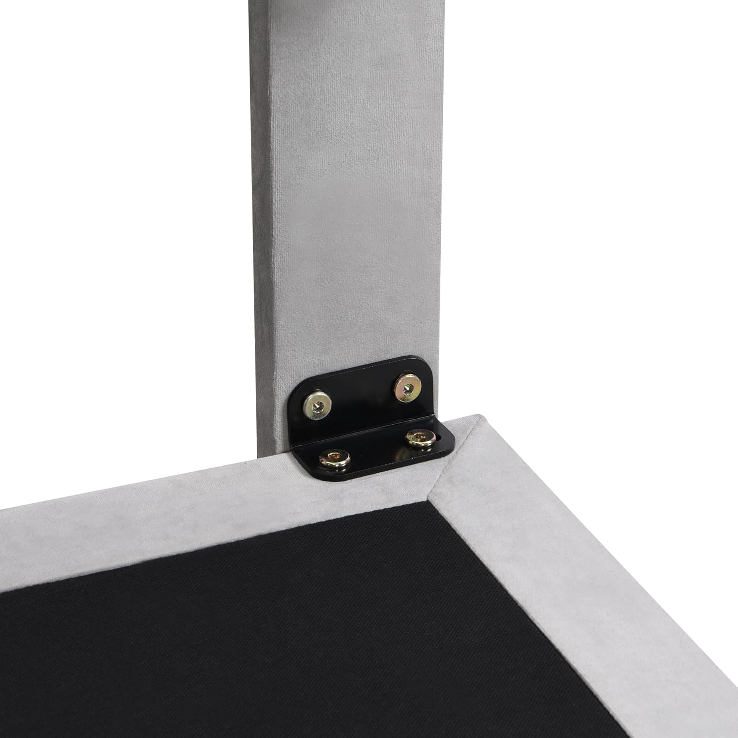 Merax Base de cama tapizada de terciopelo flotante tamaño Queen con sensor de luz y cabecero para adolescentes y adultos, color gris