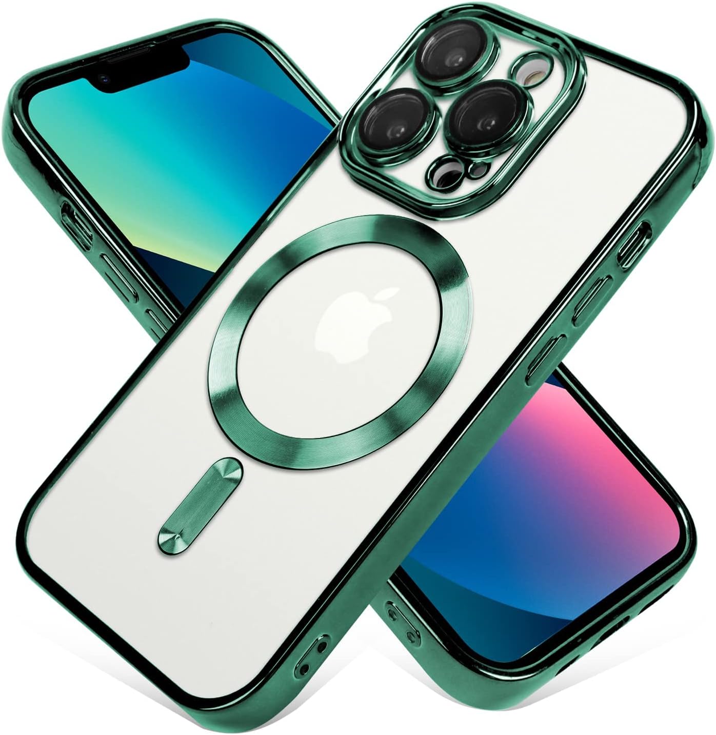 OOK Funda compatible con iPhone 14 Pro Max con protector de lente de cámara (compatible con MagSafe), antiarañazos, a prueba de golpes, delgada,