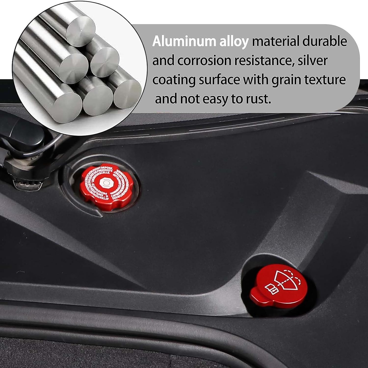 Tapa de aceite de motor de aleación de aluminio, tapa de radiador, tapa de arandela, tapa de líquido de freno, compatible con Chevrolet Corvette C8