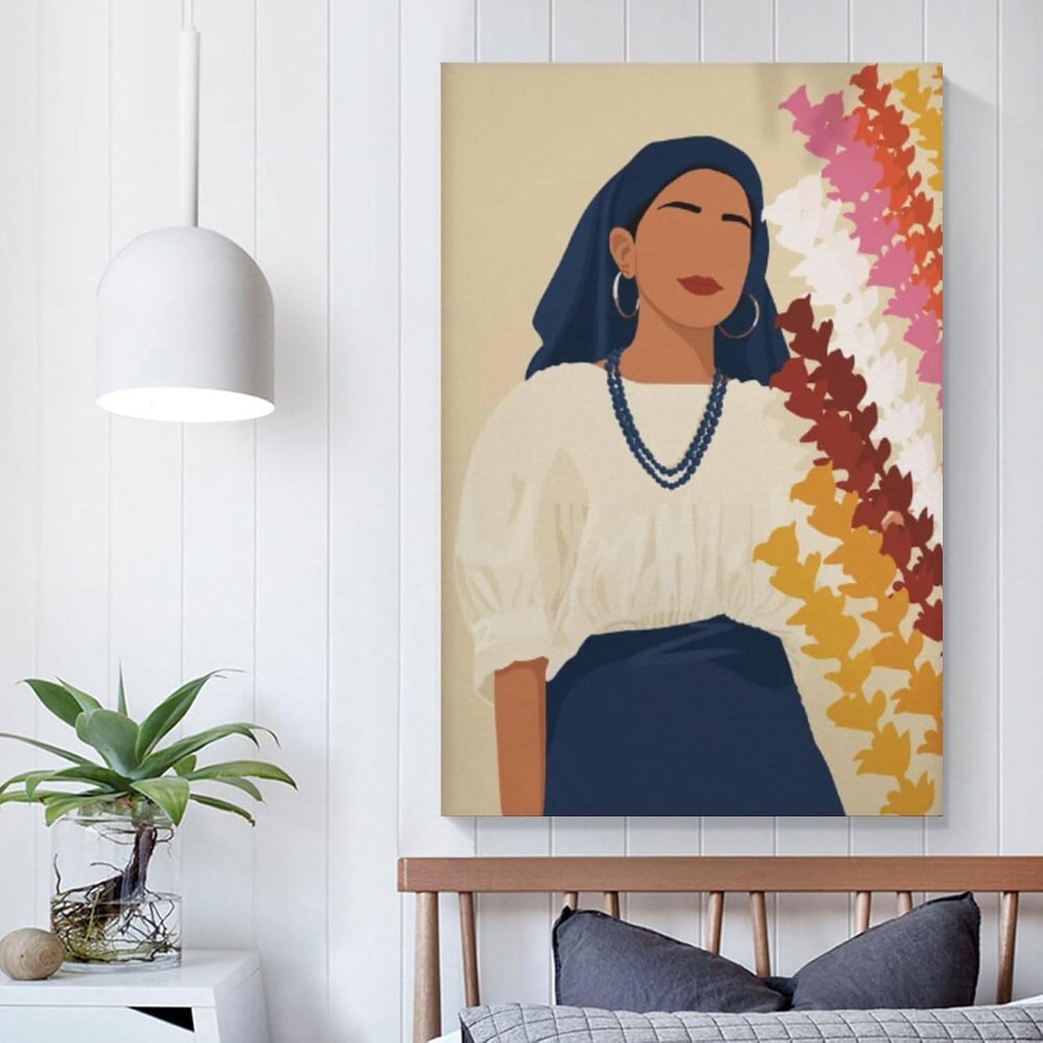 Impresión de El Salvador, póster de mujeres salvadoreñas, vestido tradicional, desfile de palmeras, retrato de El S, lienzo de pintura artística