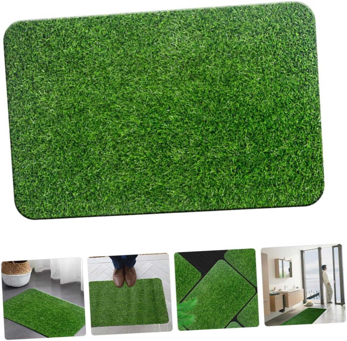 GANAZONO Alfombra de césped sintético de bienvenida para entrenamiento artificial, alfombra de césped sintético, alfombra de área al aire libre,