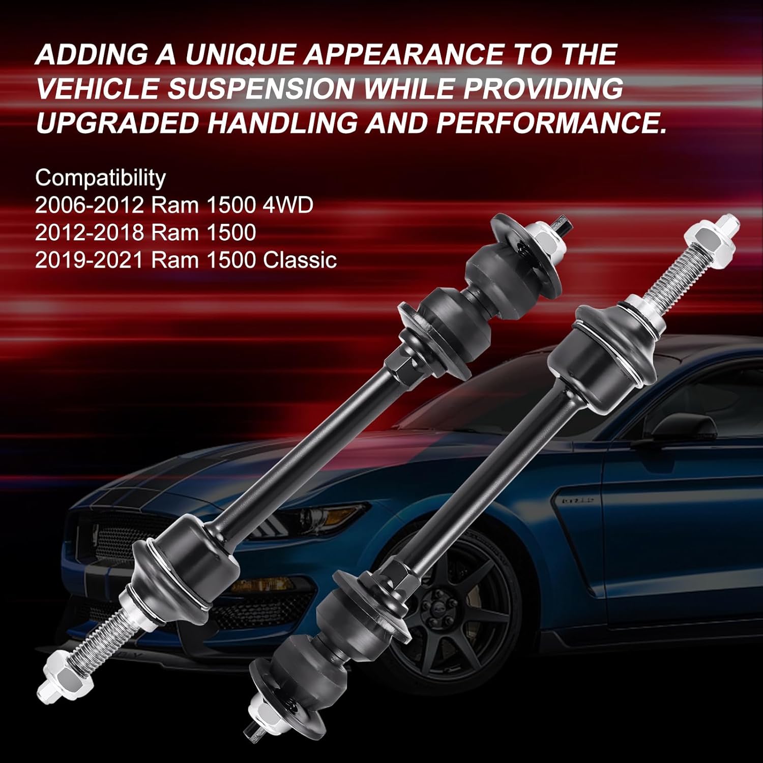TCHENPART – Varillas de la barra estabilizadora delantera para Ram 1500 4WD 2006-2012, Ram 1500 2012-2018 y Ram 1500 Classic 2019-2021 (K80894)