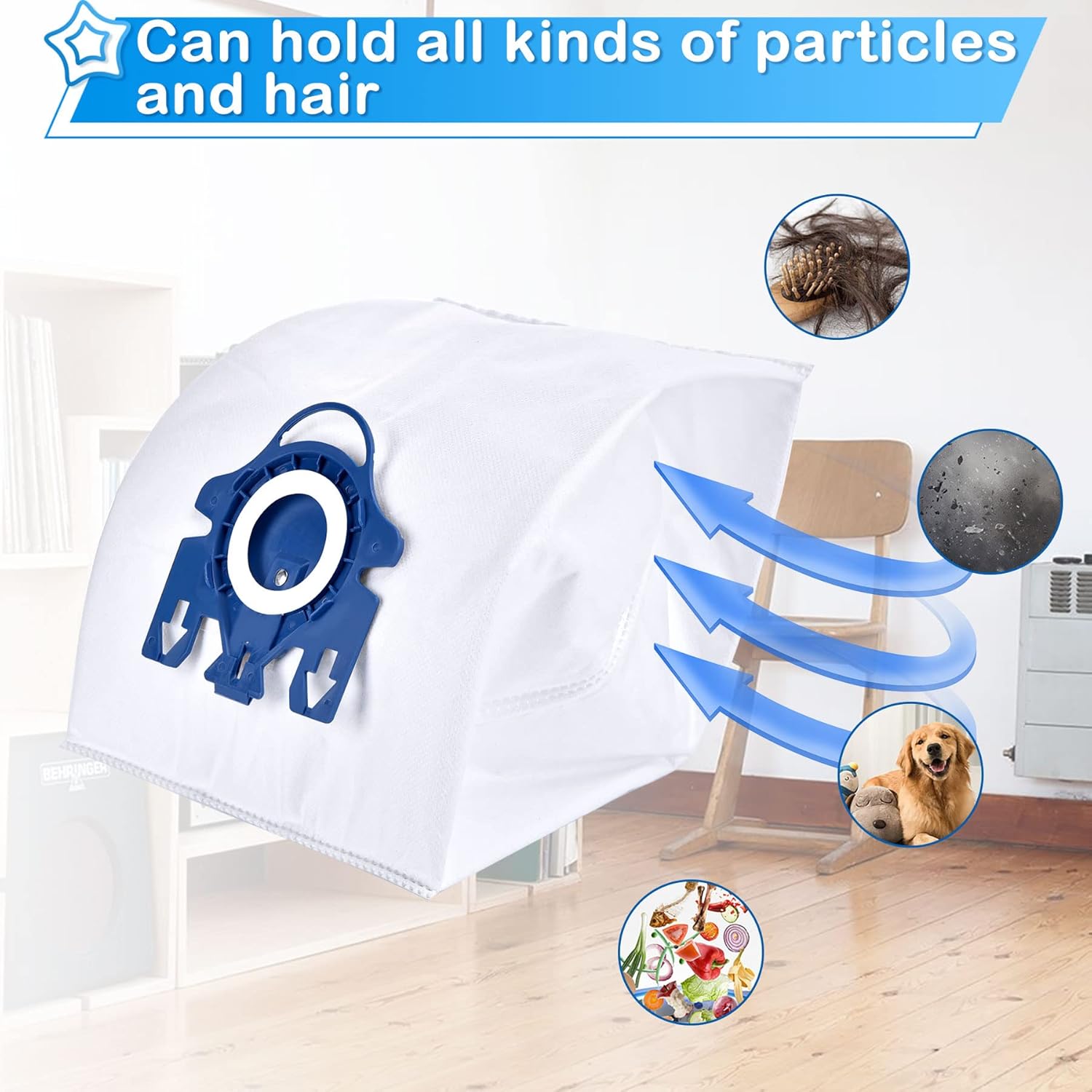 Aryavos Airclean GN 3D Efficiency – Bolsas de vacío para Miele Classic C1 C2 C3 S227 S240 S270 S400 S2 S2 S5 S8 Series incluye 10 bolsas de repuesto