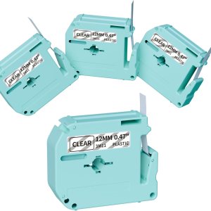 Vixic Paquete de 4 cintas de etiquetas M960, color negro sobre cinta de etiquetado transparente compatible con rotuladoras Brother Ptouch PT-M95 Vixic Paquete de 4 cintas de etiquetas M960, color negro sobre cinta de etiquetado transparente compatible con rotuladoras Brother Ptouch PT-M95