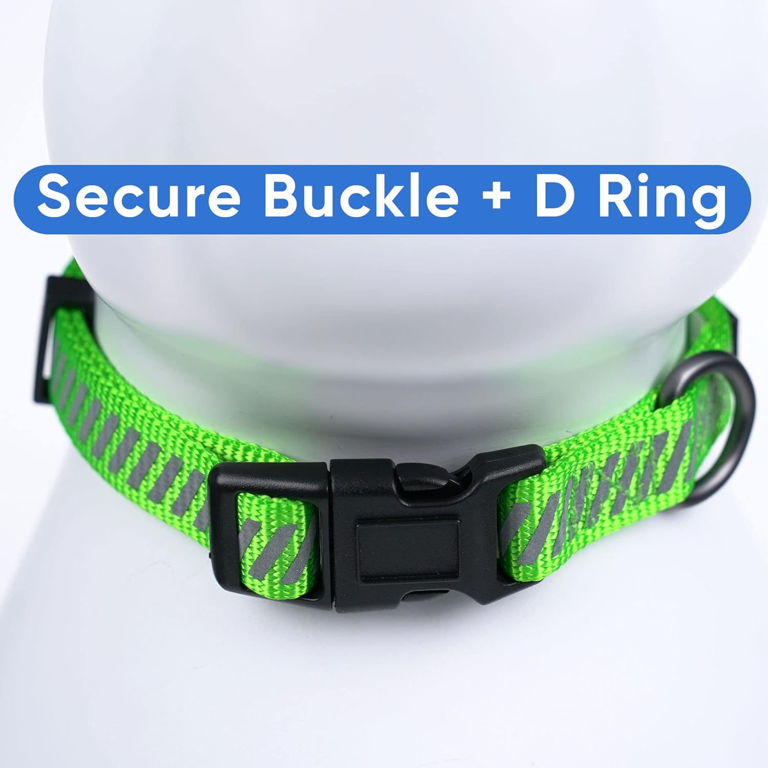 Pawtitas Collar reflectante de nailon para perro, verde (XS), ajustable, resistente, para perros y cachorros extra pequeños