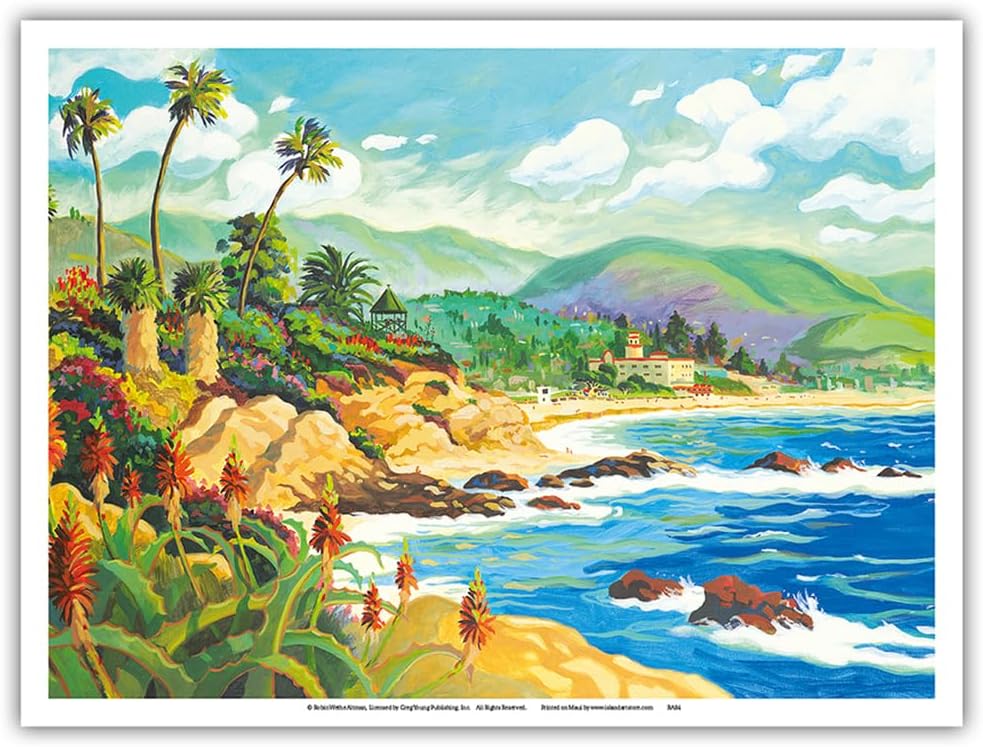 Enamorado de Laguna Beach – California – Vista al mar – Desde una pintura original de acuarela por Robin Wethe Altman – Impresión artística maestra