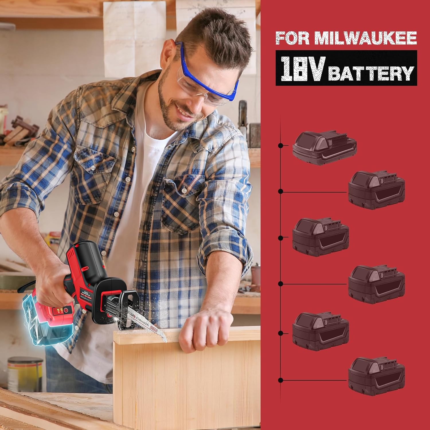 Sierra recíproca inalámbrica sin escobillas para batería Milwaukee, velocidad variable de 3000 RPM, herramienta desnuda con cuchillas para M18 de