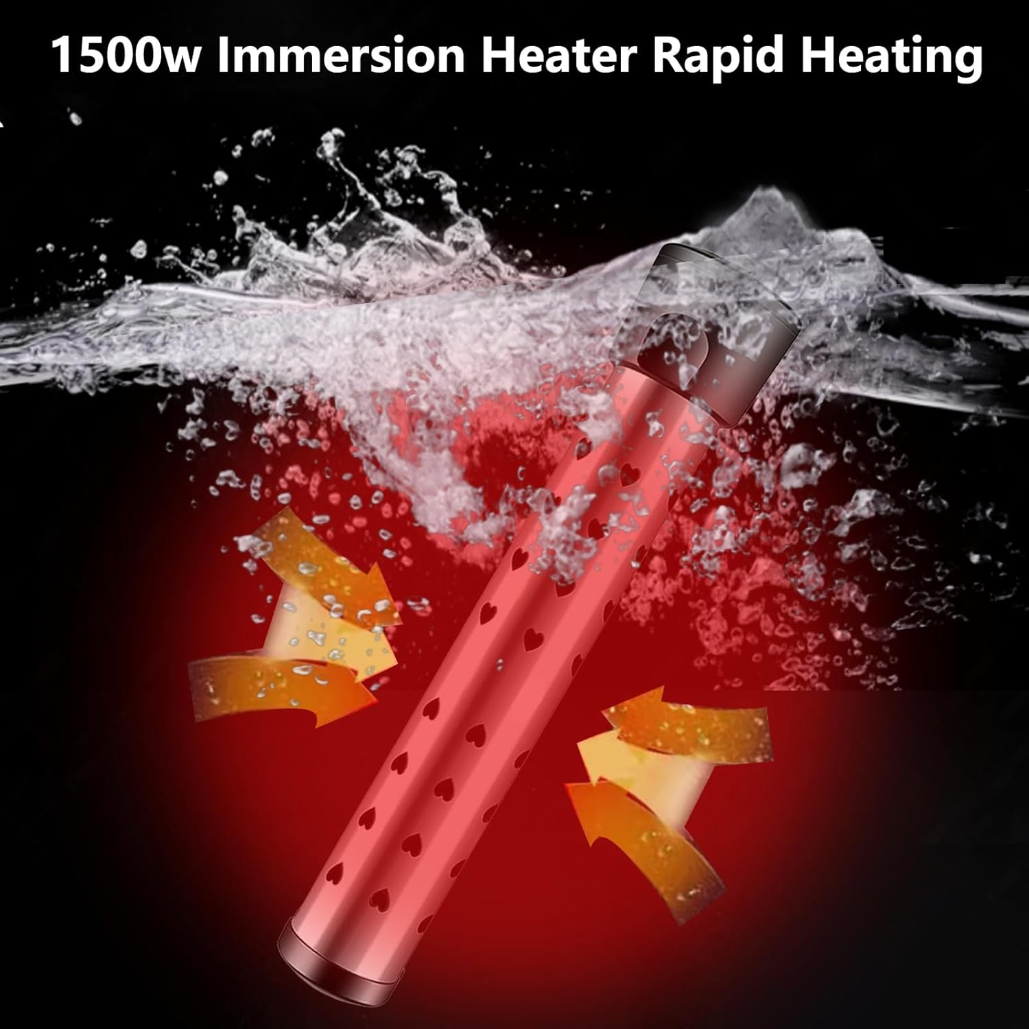 Calentador de piscina de 1500 W para piscina inflable sobre el suelo, calentador de agua de inmersión para bañera con control termostático e