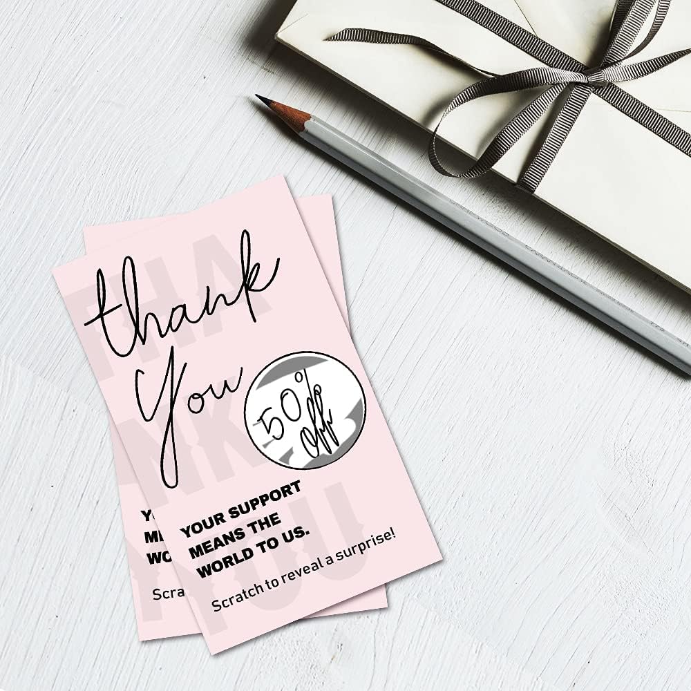 LONLONBANG 50 tarjetas de regalo en blanco para raspar para restaurantes de pequeñas empresas, spa, belleza, peluquería, Navidad, cumpleaños,