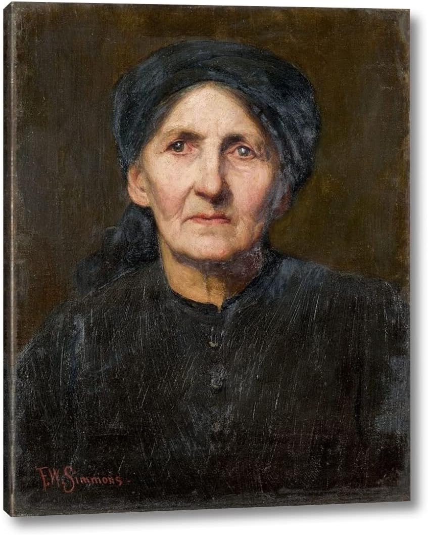 Old Peasant by Freeman Willis Simmons – 13″ x 16″ Canvas Art Print Gallery Wrapped – Ready to Hang