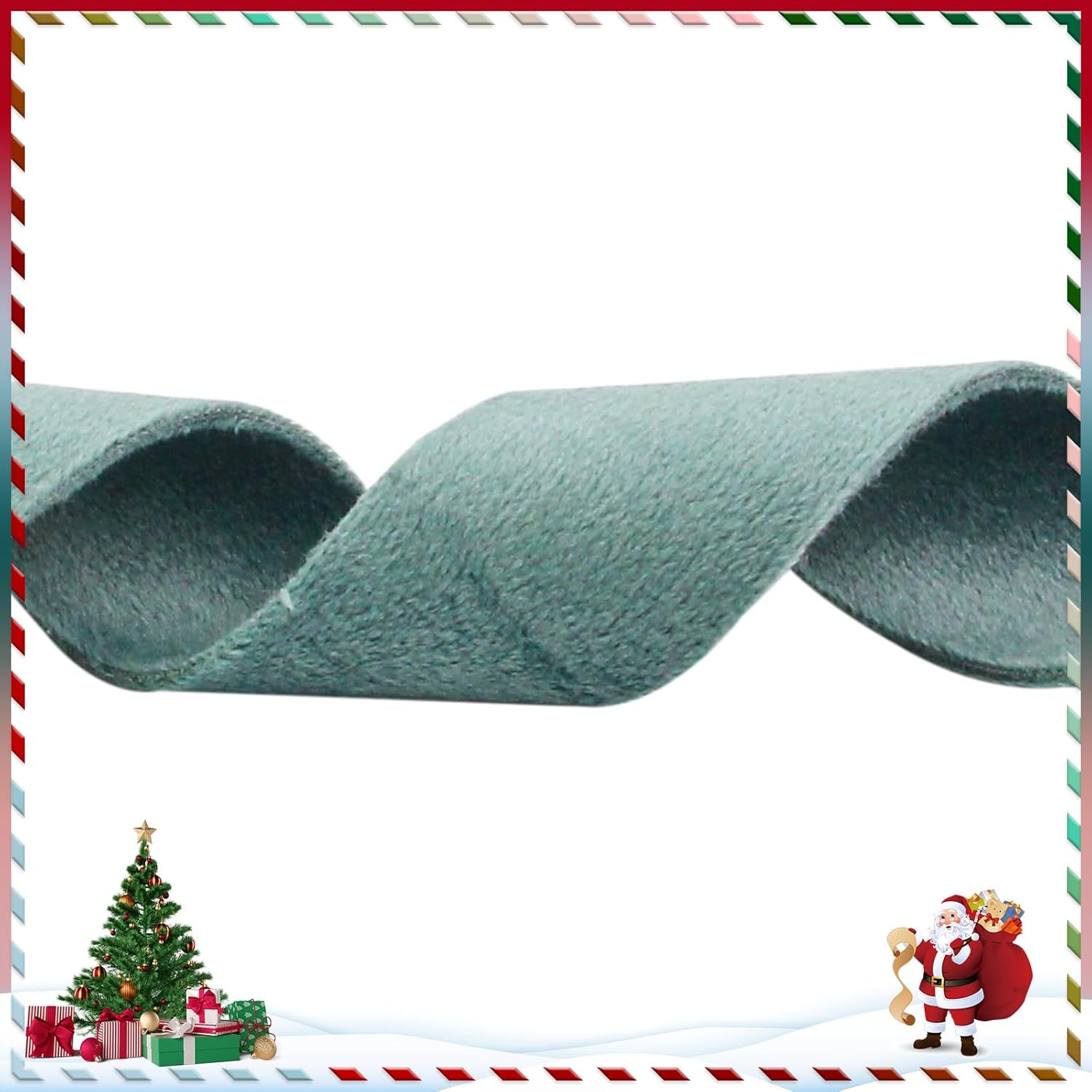 Cinta de terciopelo de doble cara verde polvoriento, 1 pulgada, 10 yardas, cintas de terciopelo para decoración de coronas de Navidad, envoltura de