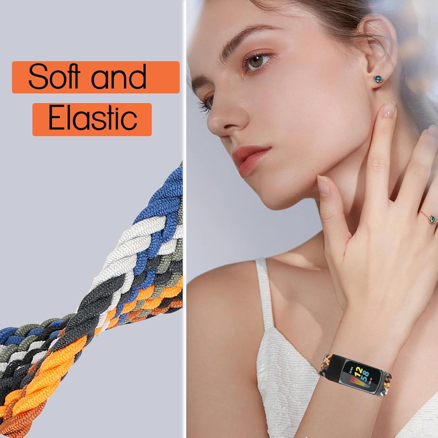 Bandas elásticas trenzadas para Fitbit Charge 5Fitbit Charge 6 para mujeres y hombres, correas elásticas de nailon para Fitbit Charge 5Charge 6