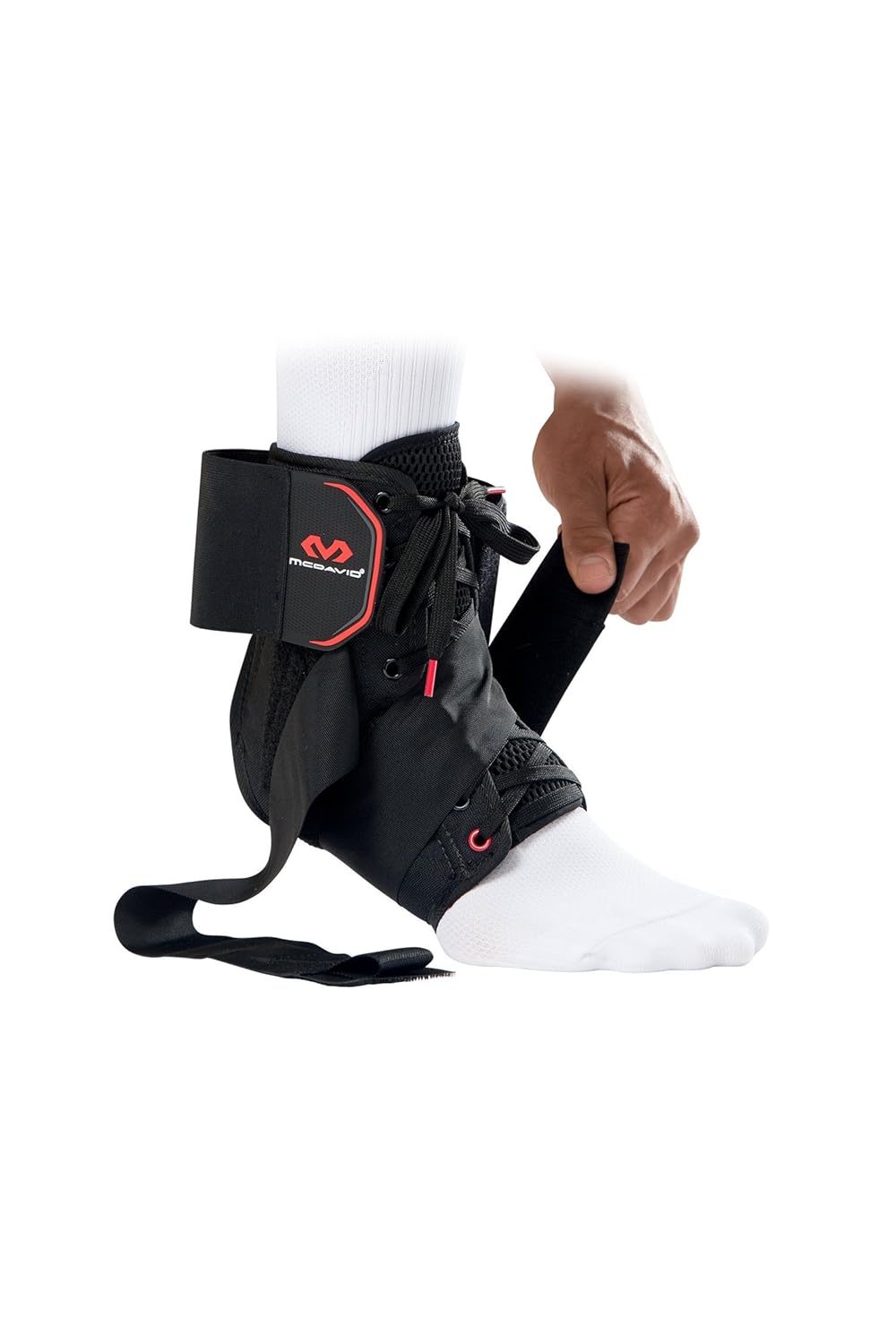 McDavid Tobillera ultraligera 195 con correa de figura 8, negro, XS