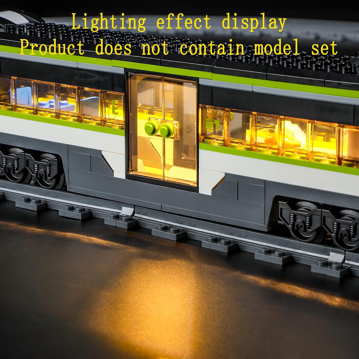 Kit de luces LED compatible con tren de pasajeros Lego Express, juego de iluminación para modelo de construcción City 60337 (juego de modelos no