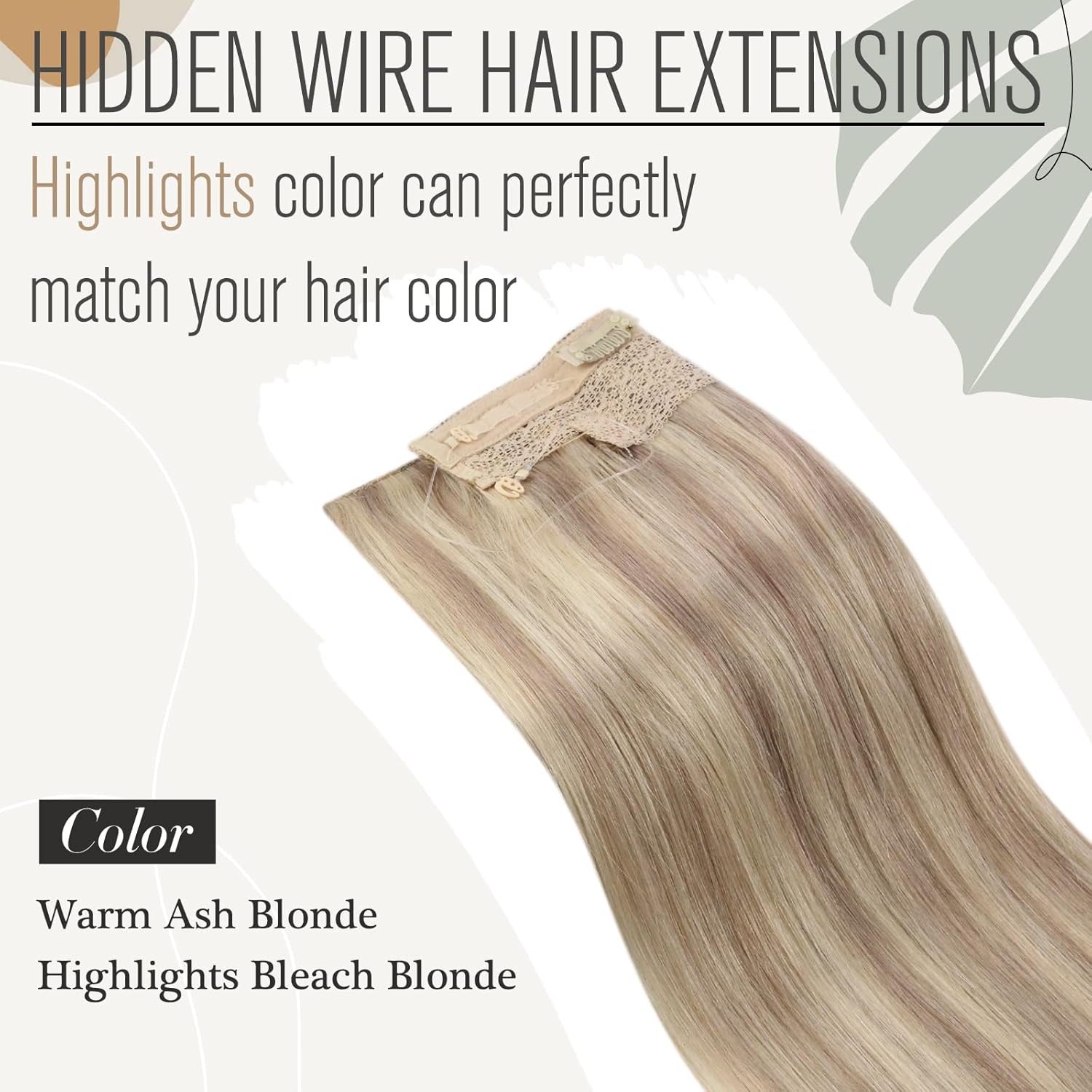 Sunny – Extensiones de cabello humano real rubio con reflejos secretos #18613, extensiones de Hilo milagroso, extensiones de cabello humano con hilo