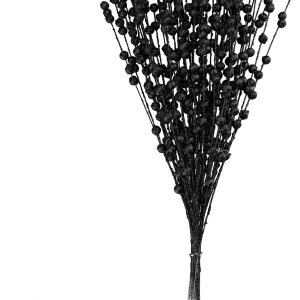 100 tallos de bayas artificiales negras con purpurina de 15.7 pulgadas, ramas de bayas de Navidad, frutas artificiales para decoración de árbol de 100 tallos de bayas artificiales negras con purpurina de 15.7 pulgadas, ramas de bayas de Navidad, frutas artificiales para decoración de árbol de