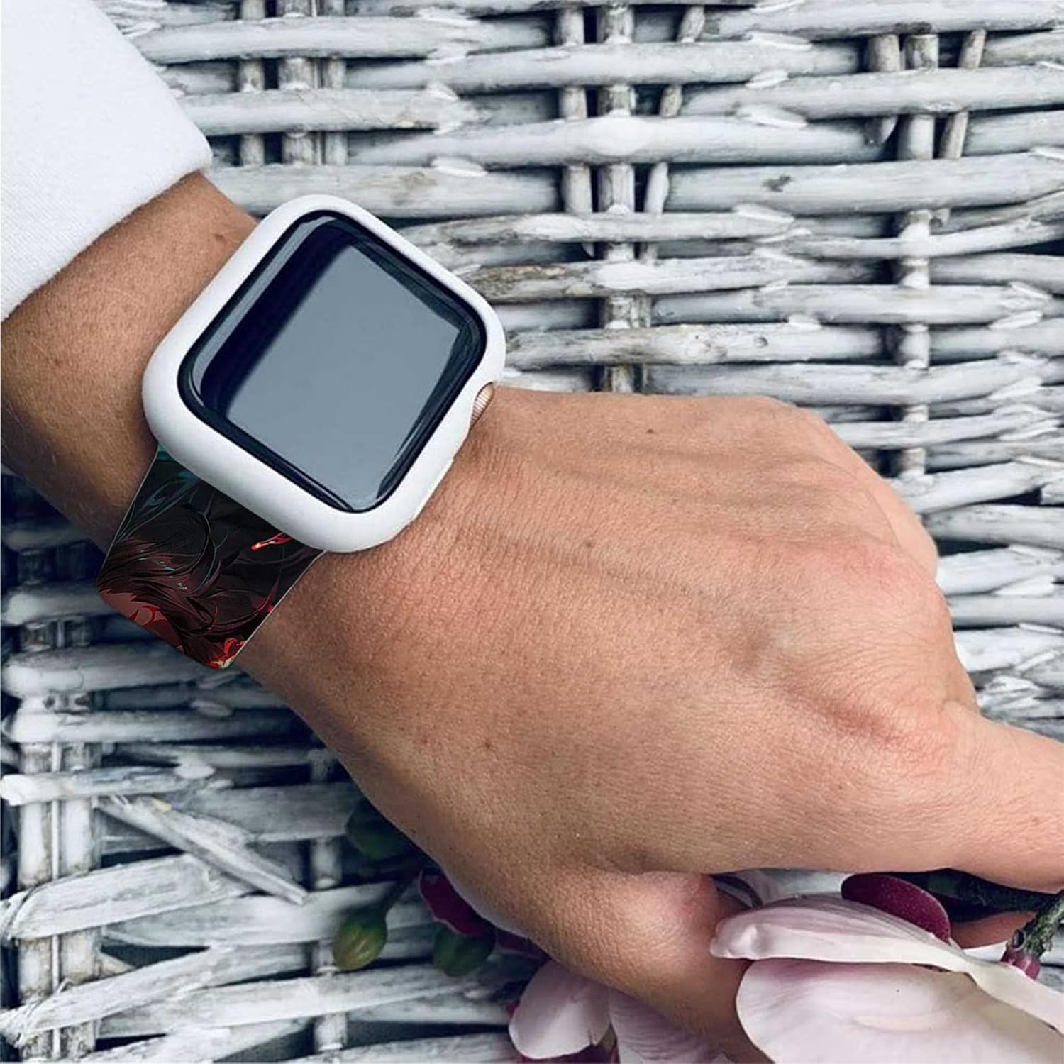 Correa de anime compatible con Apple Watch Band de 1.496 pulgadas1.575 pulgadas1.614 pulgadas1.654 pulgadas1.732 pulgadas1.772 pulgadas, bandas
