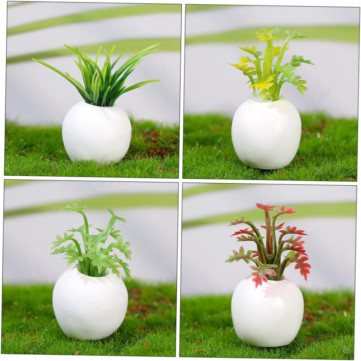 NOLITOY 12 piezas de mini plantas en maceta, accesorios para casa de muñecas en miniatura, planta bonsái en miniatura, maceta pequeña modelo bonsái,