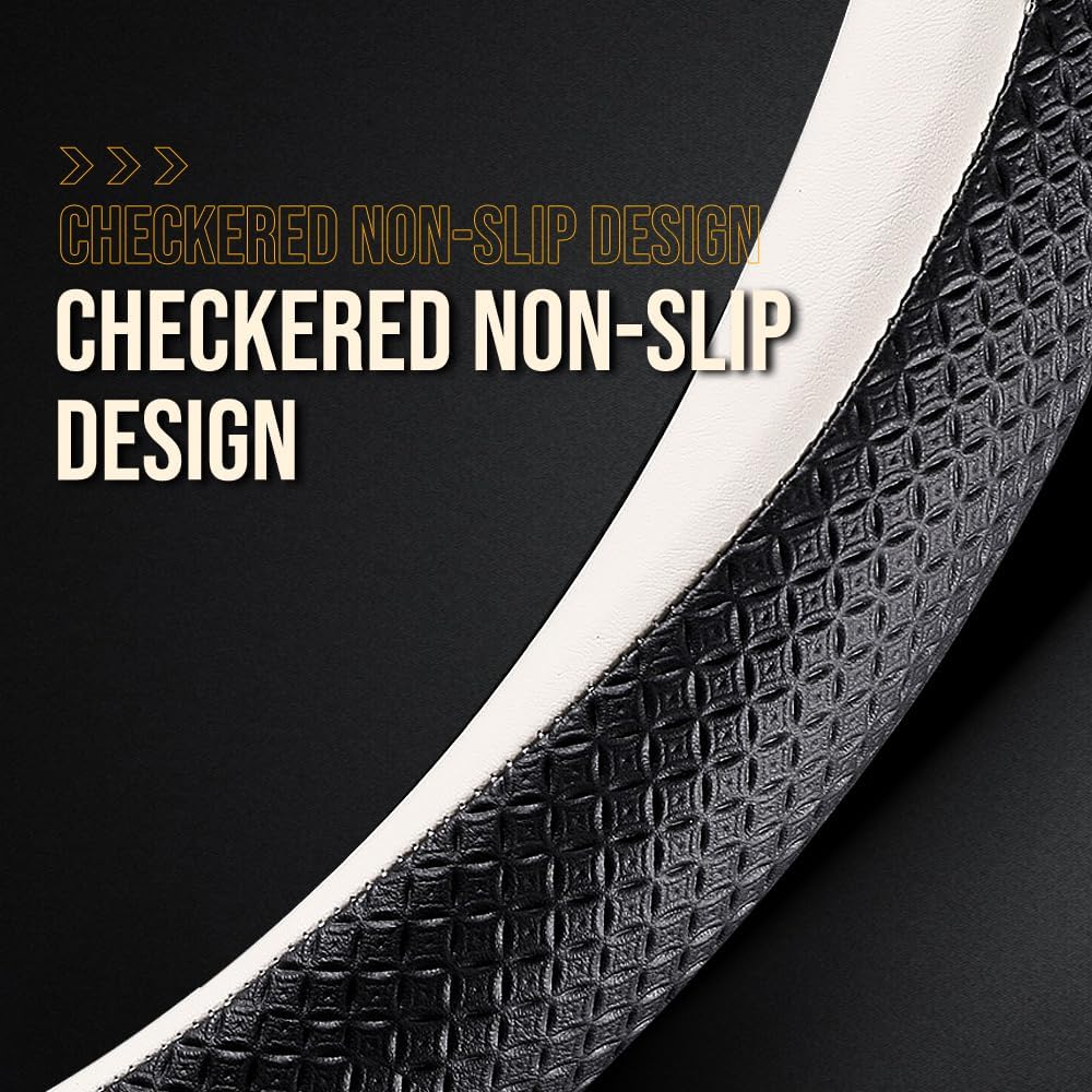 Funda de volante de automóvil personalizada para Ford. Funda de cuero napa ultrafina a la moda, diseño antideslizante, modificación interior de