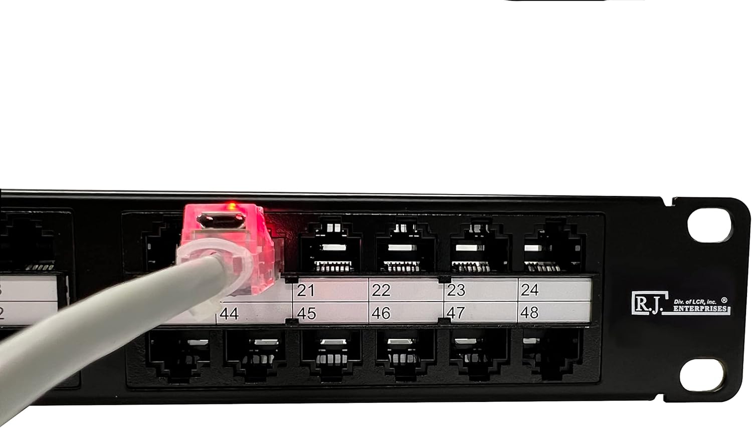R.J. Enterprises -HDPP-48-C6A (48 puertos- en una U)-Sin perforación-10G, alta densidad, alimentación a través, panel de conexión para-Edge-Data