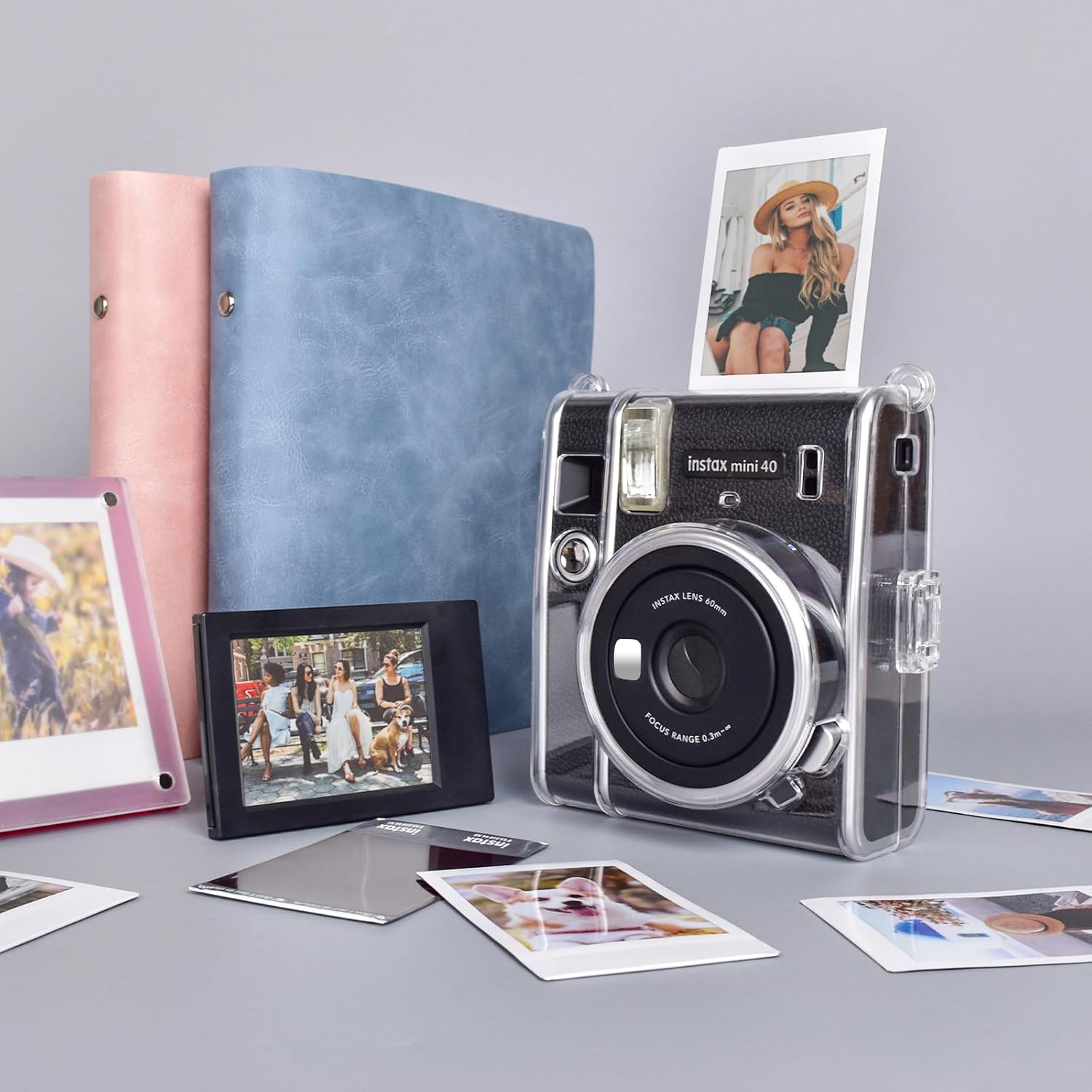 MUZIRI KINOKOO Instax Mini 40 – Funda transparente compatible con cámara instantánea Fuji Instax Mini 40  Polaroid Mini 40 – Carcasa rígida de PVC
