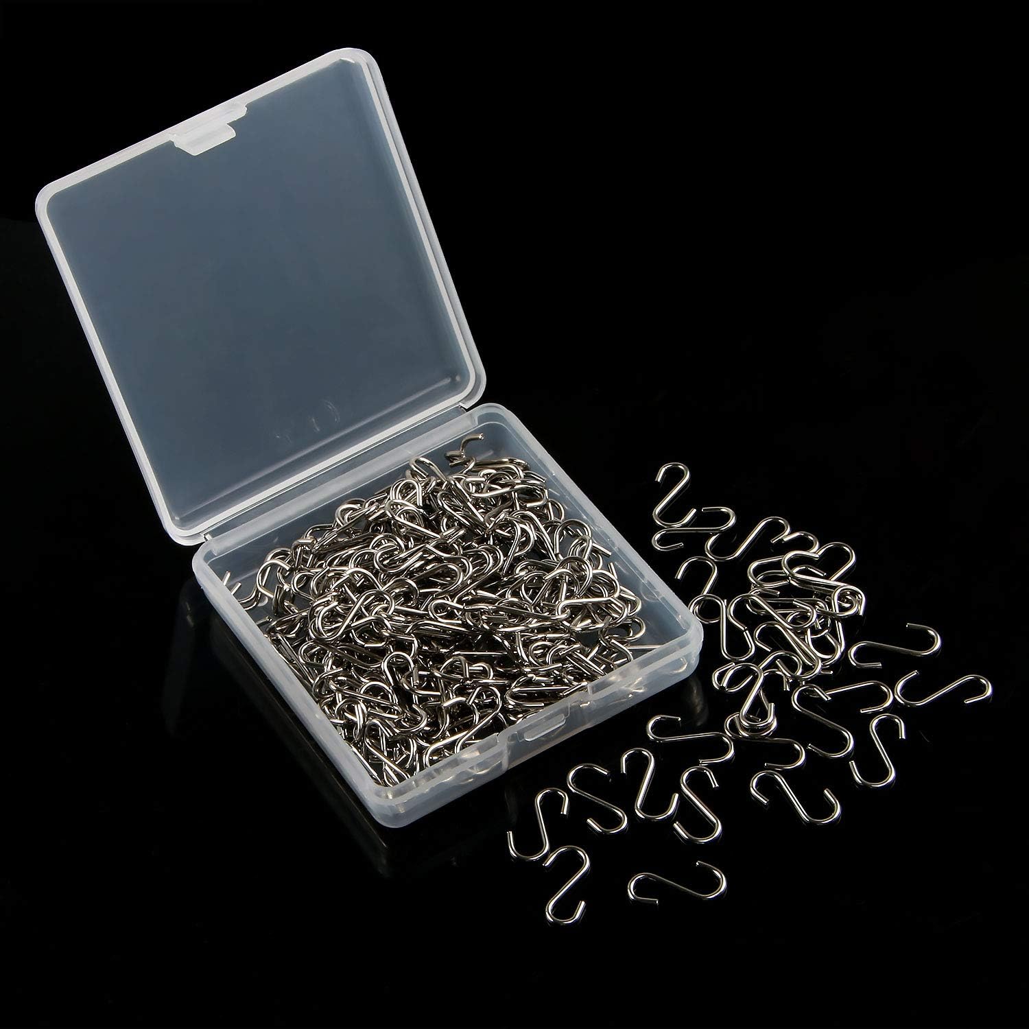FEBSNOW 250 piezas de ganchos pequeños en forma de S de 0.55 pulgadas para adornos, kits de ganchos de alambre en forma de S de metal pequeños para