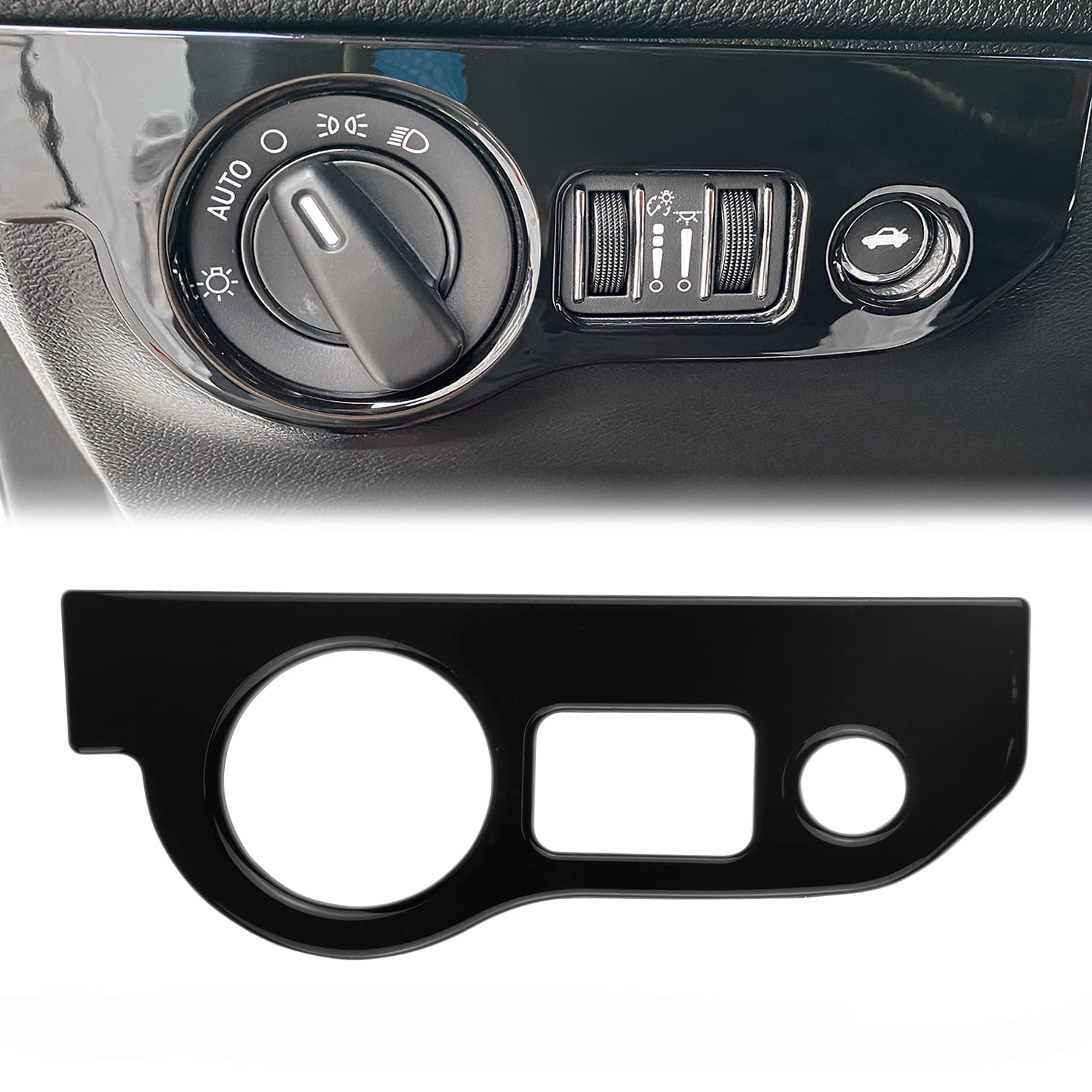 Interruptores de faros delanteros, panel de botones, cubierta adhesiva compatible con Dodge Challenger 2015-2021 para Dodge Charger ABS 2010-2021