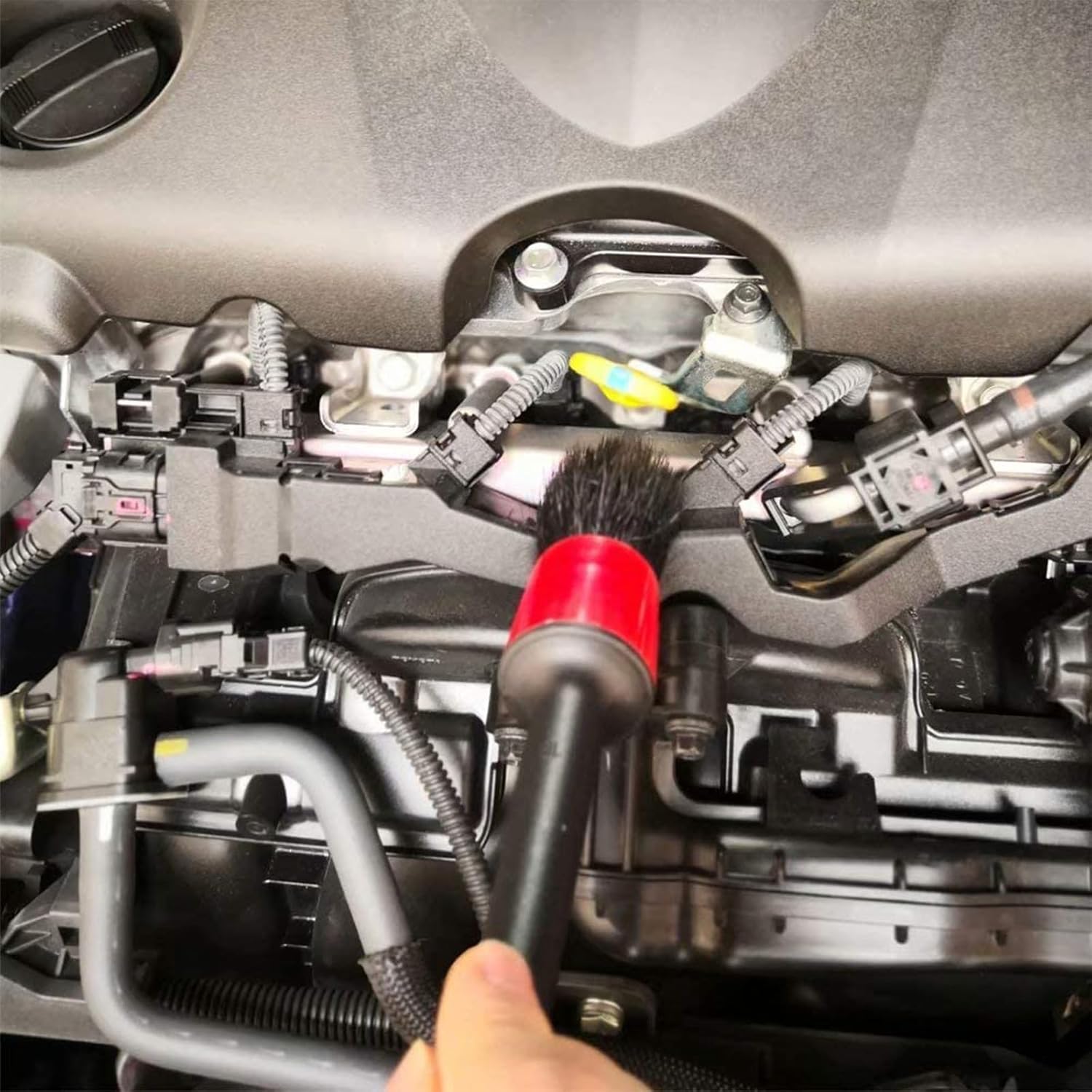 Juego de 10 cepillos para detalles de automóvil, kit de limpieza interior de automóvil, incluye 5 cepillos para detalles de automóvil, 3 cepillos de