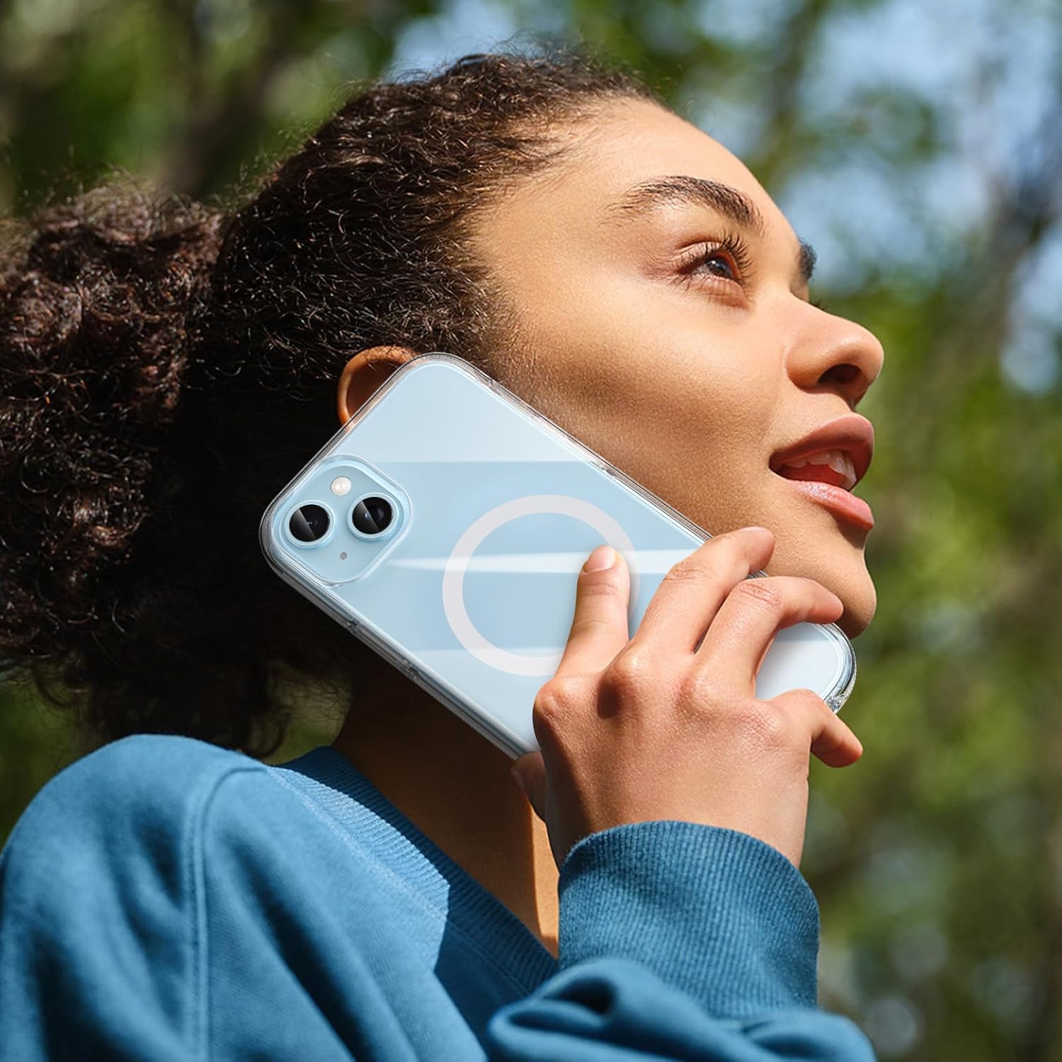 MILPROX Funda compatible con iPhone 15 Plus  Compatible con MagSafe  Diseño magnético transparente transparente  Antideslizante que no se amarillea