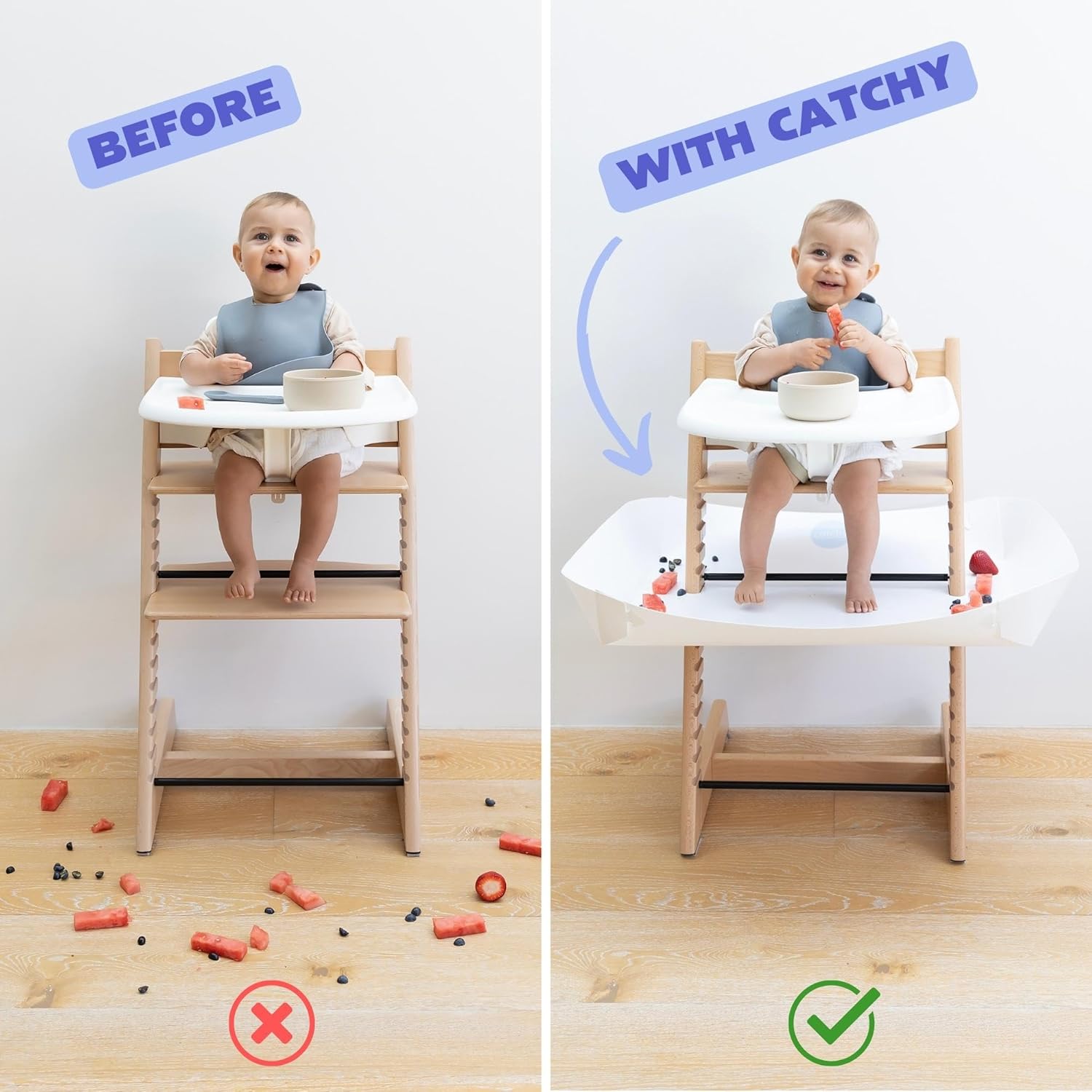 CATCHY – Recogedor de alimentos – Compatible con silla alta Stokke Tripp Trapp – Trona se vende por separado – Atrapasador de alimentos y desorden